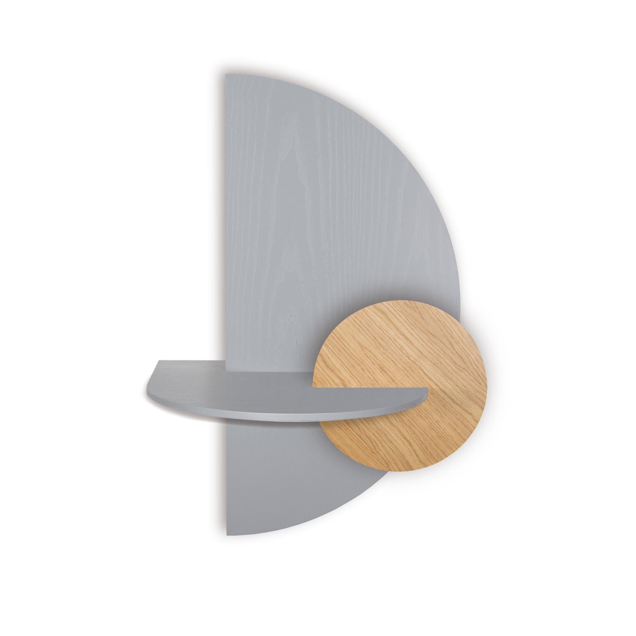Alba Floating Nightstand · Grey semicircle
