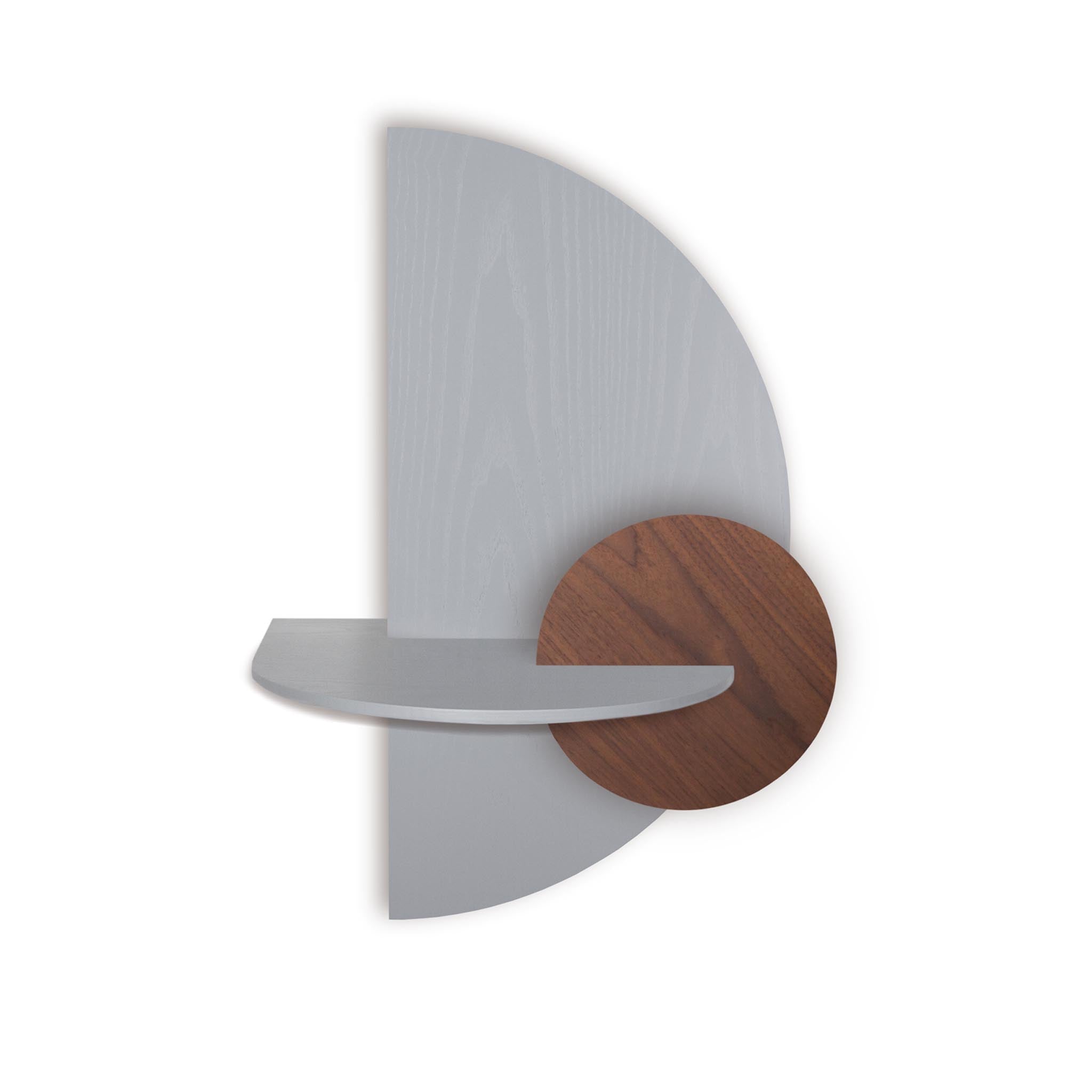 Alba Floating Nightstand · Grey semicircle