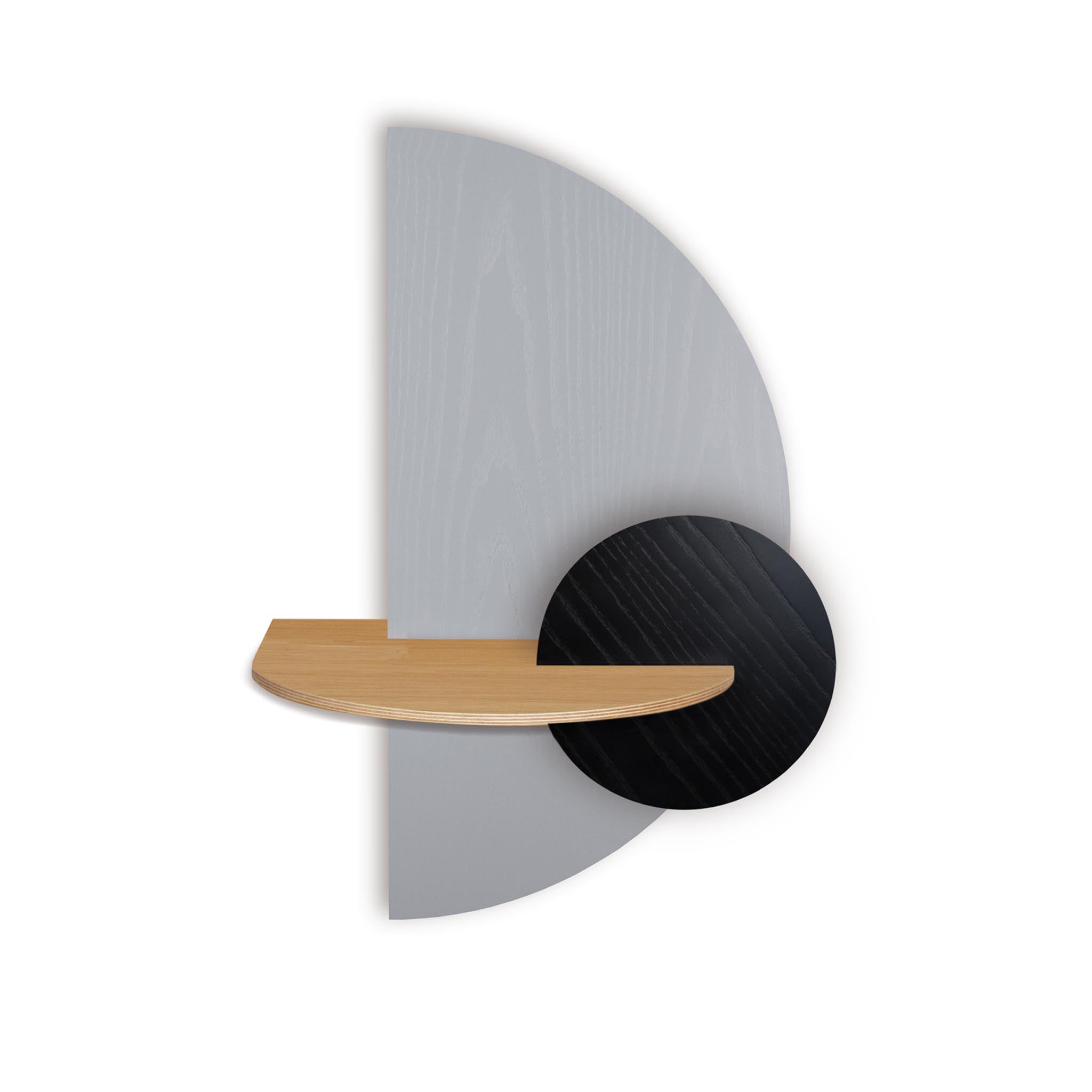 Alba Floating Nightstand · Grey semicircle