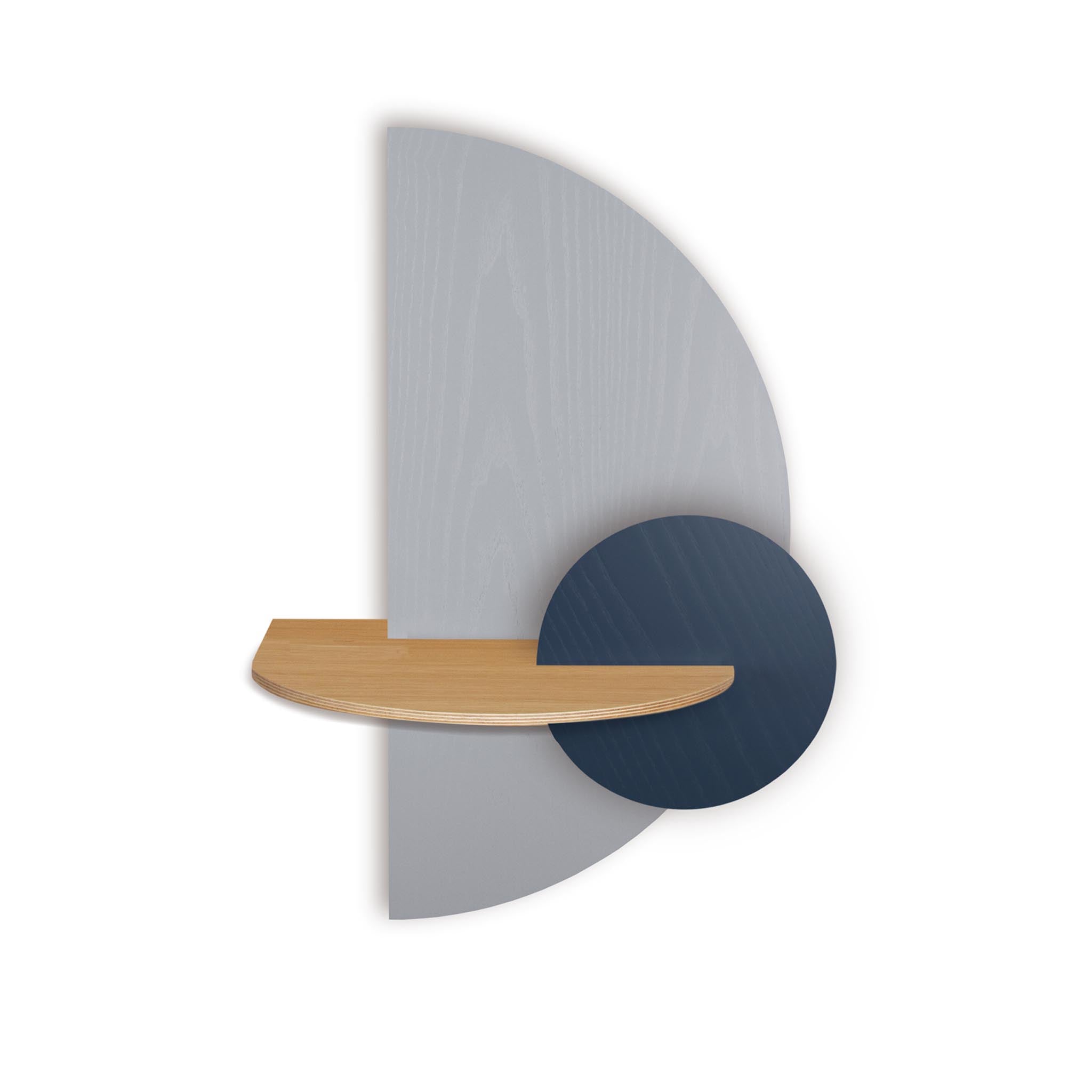 Alba Floating Nightstand · Grey semicircle