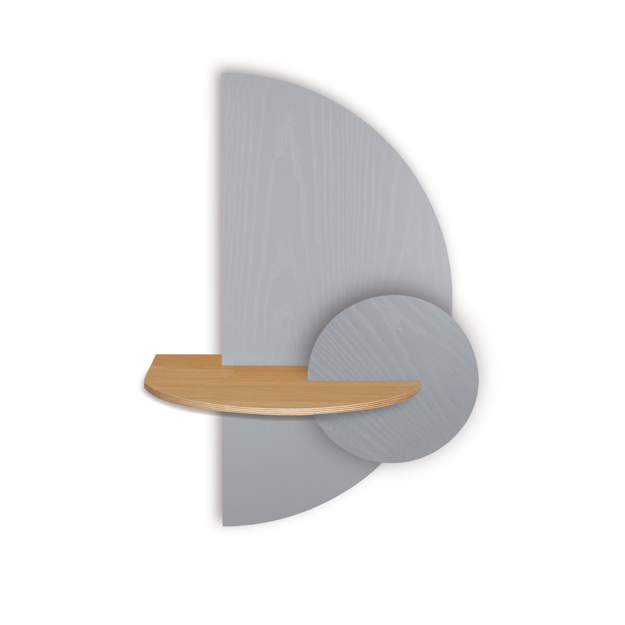 Alba Floating Nightstand · Grey semicircle