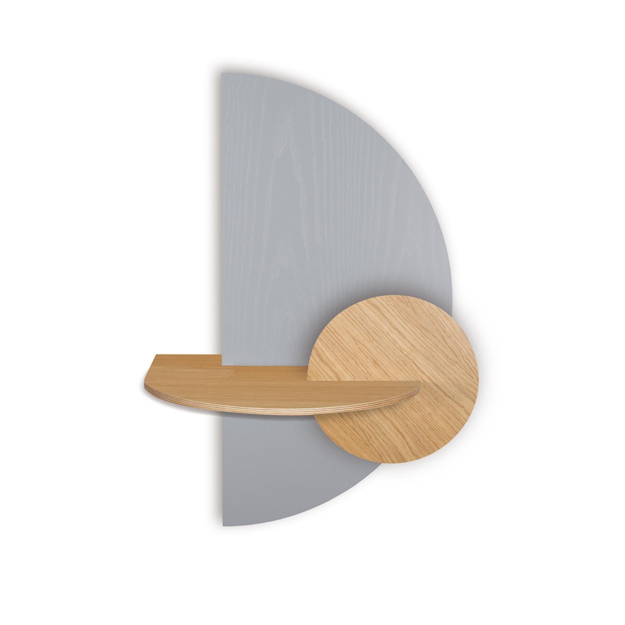 Alba Floating Nightstand · Grey semicircle