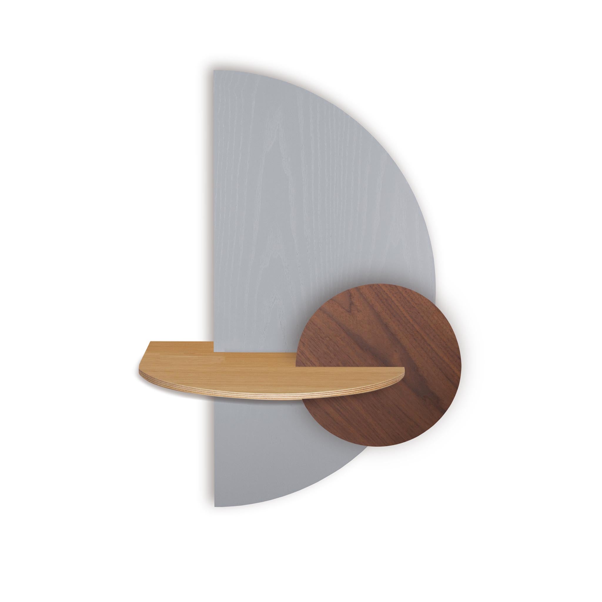 Alba Floating Nightstand · Grey semicircle
