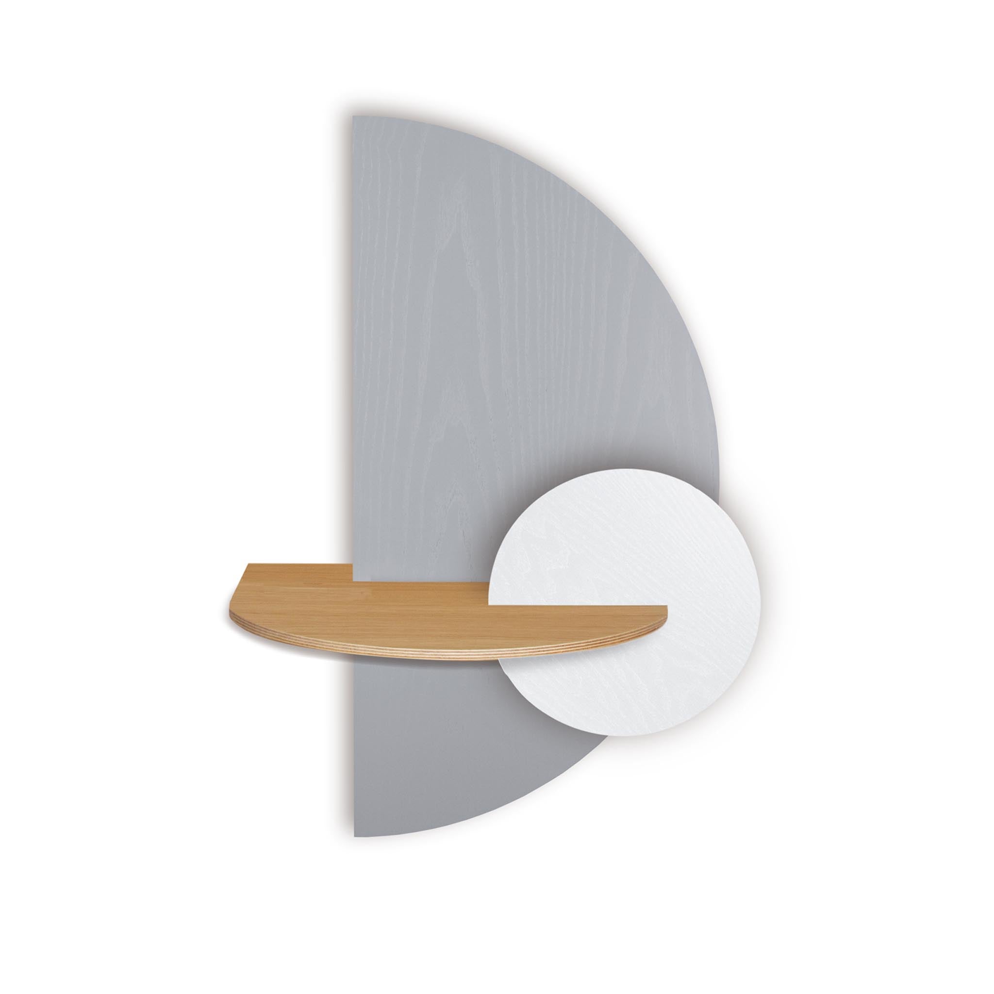 Alba Floating Nightstand · Grey semicircle