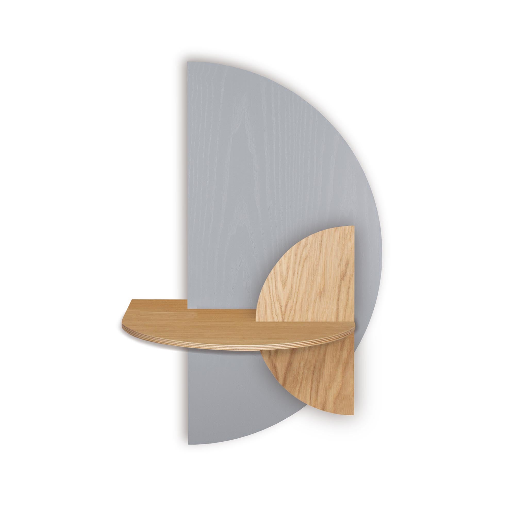 Alba Floating Nightstand · Grey semicircle