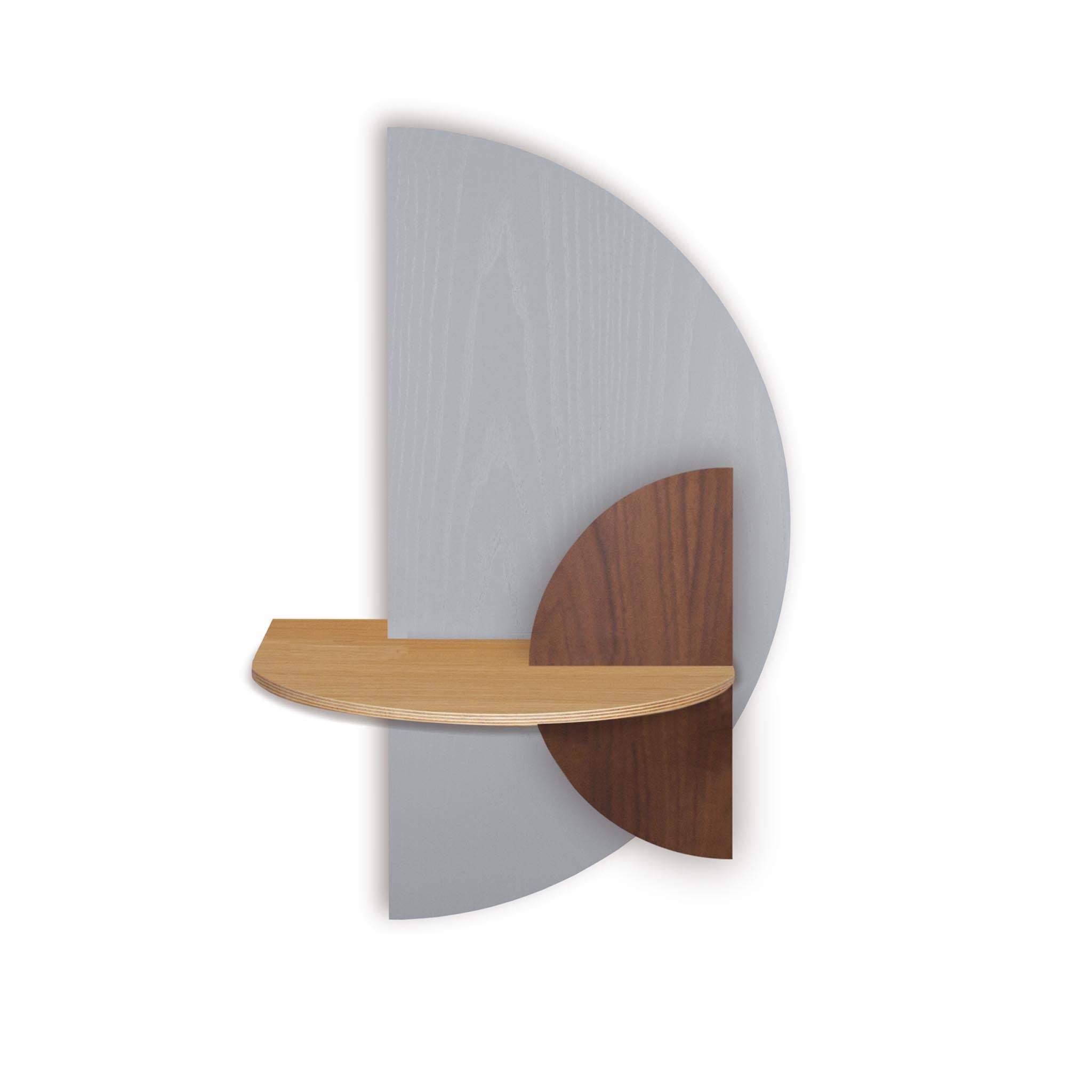 Alba Floating Nightstand · Grey semicircle