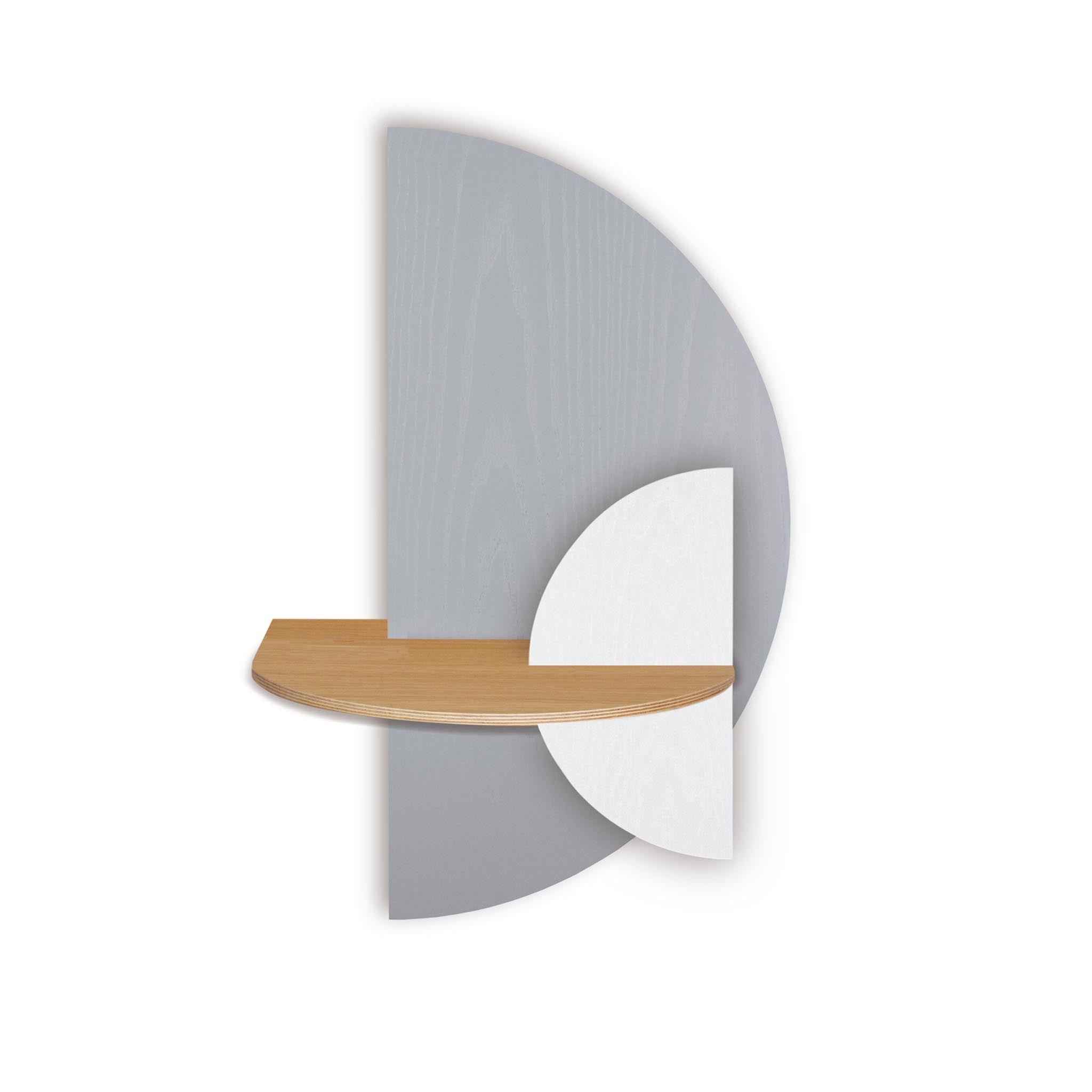 Alba Floating Nightstand · Grey semicircle