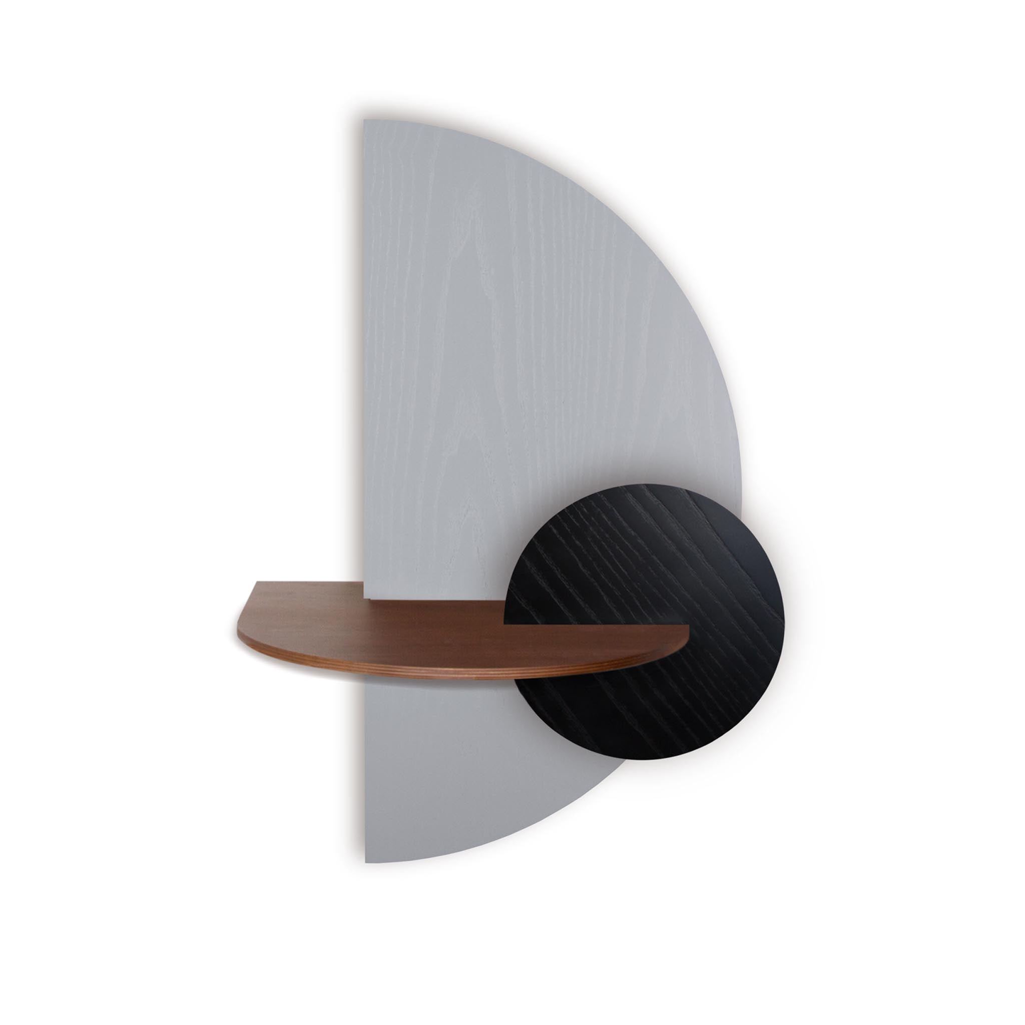 Alba Floating Nightstand · Grey semicircle