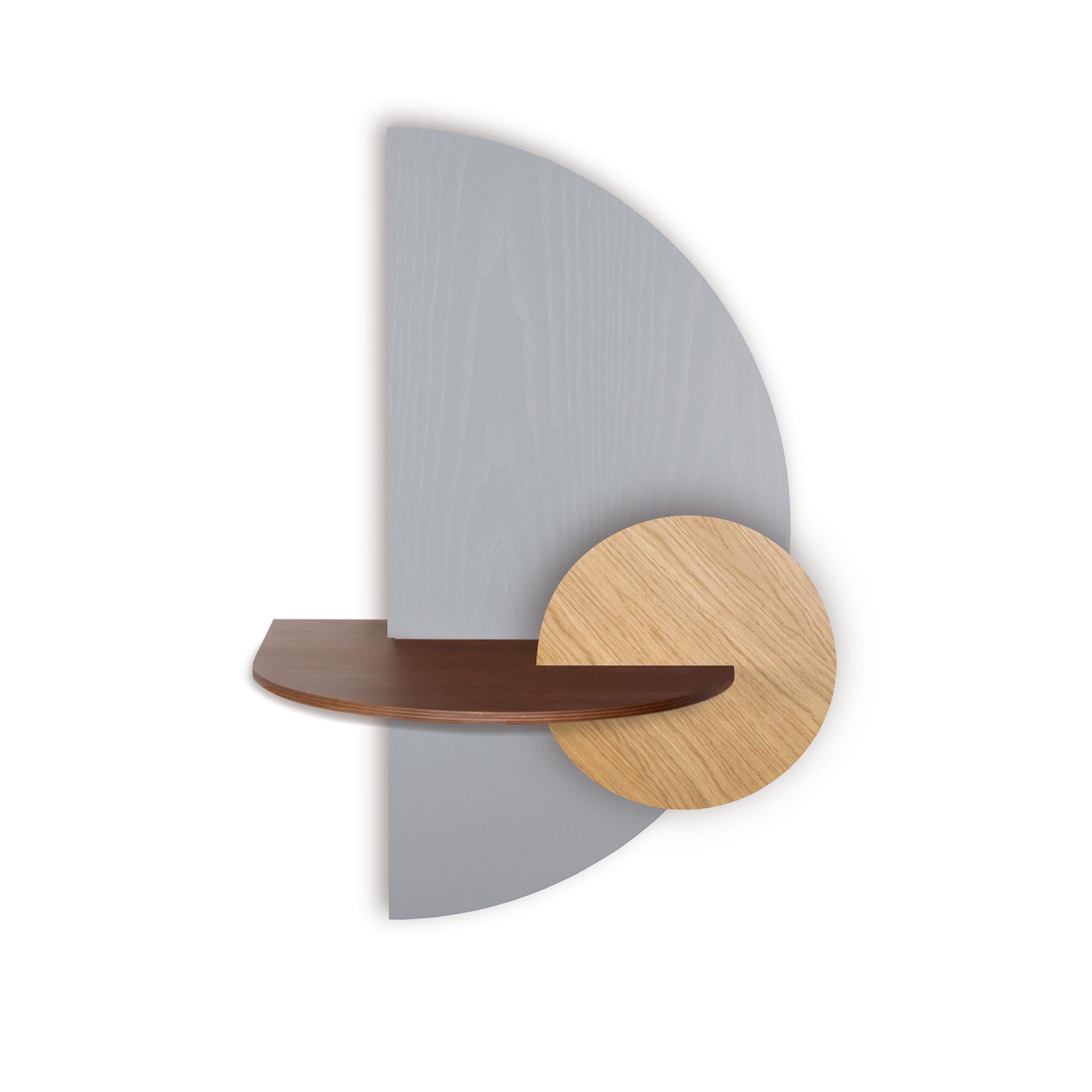 Alba Floating Nightstand · Grey semicircle