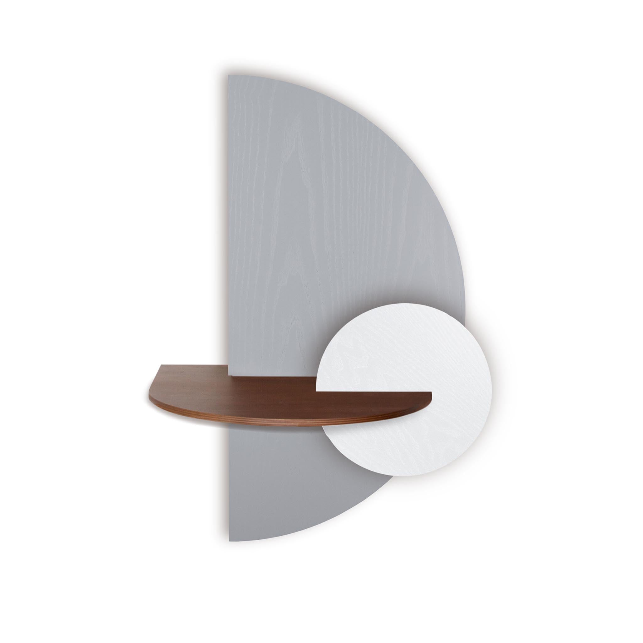 Alba Floating Nightstand · Grey semicircle