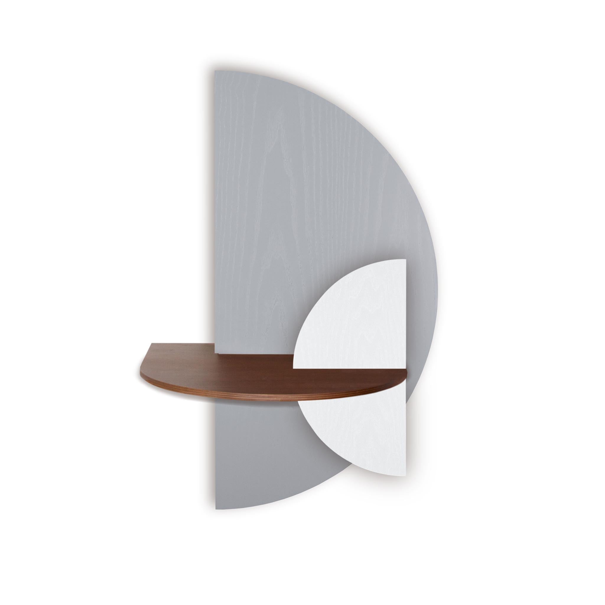 Alba Floating Nightstand · Grey semicircle