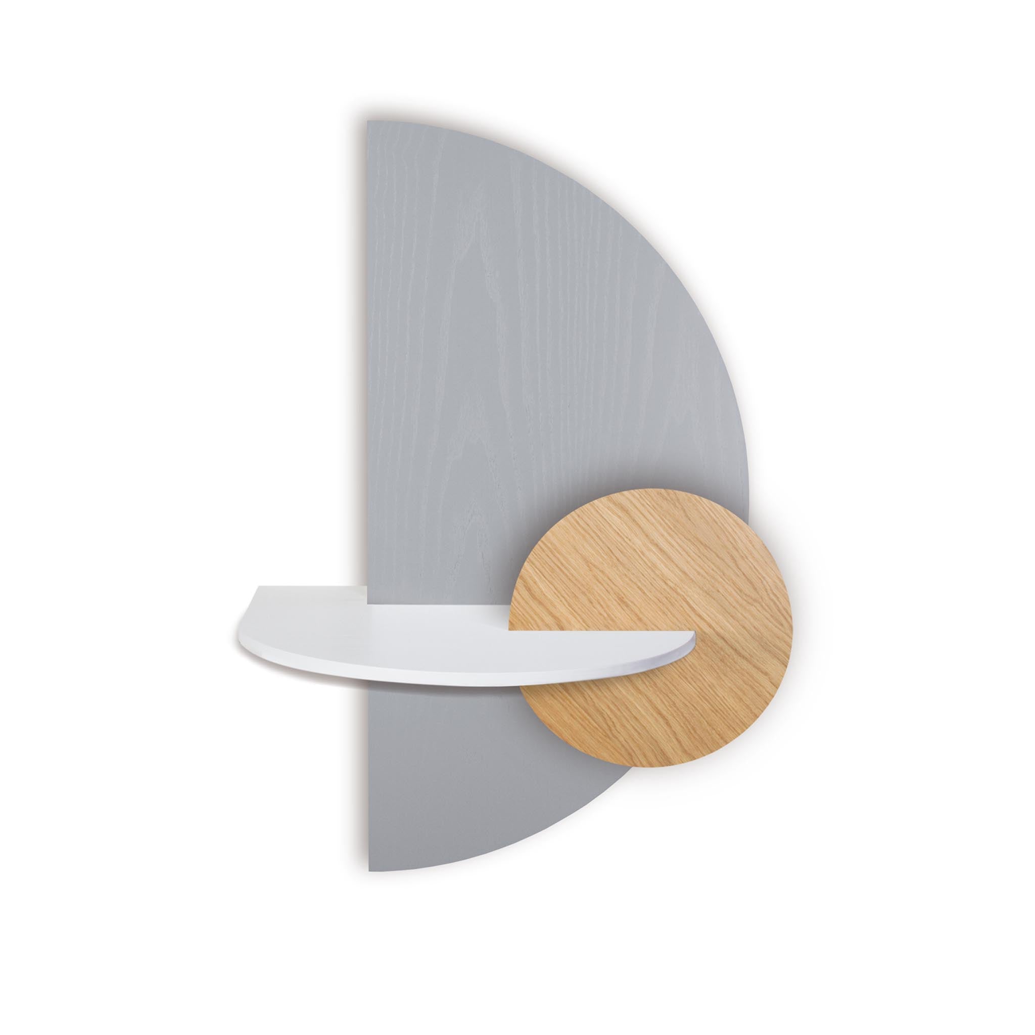 Alba Floating Nightstand · Grey semicircle