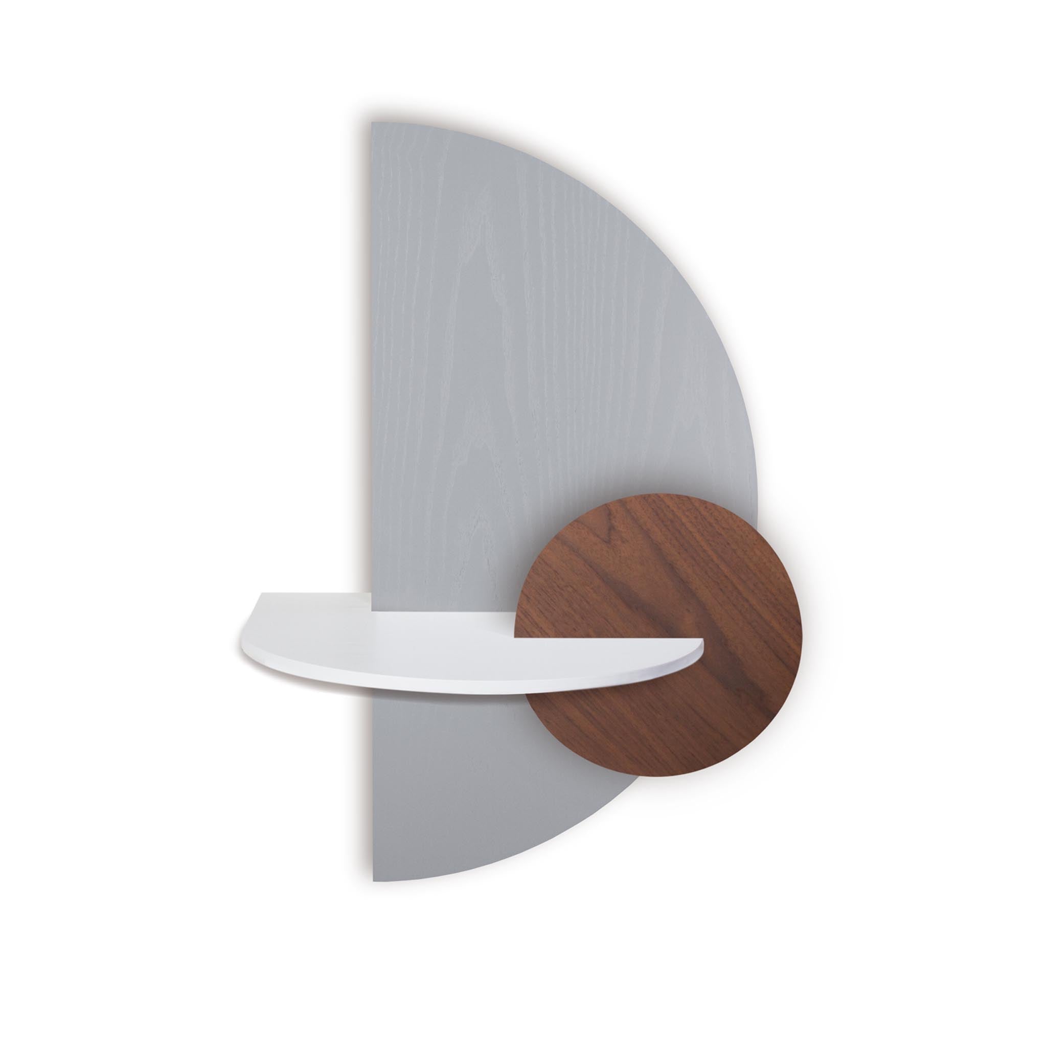 Alba Floating Nightstand · Grey semicircle