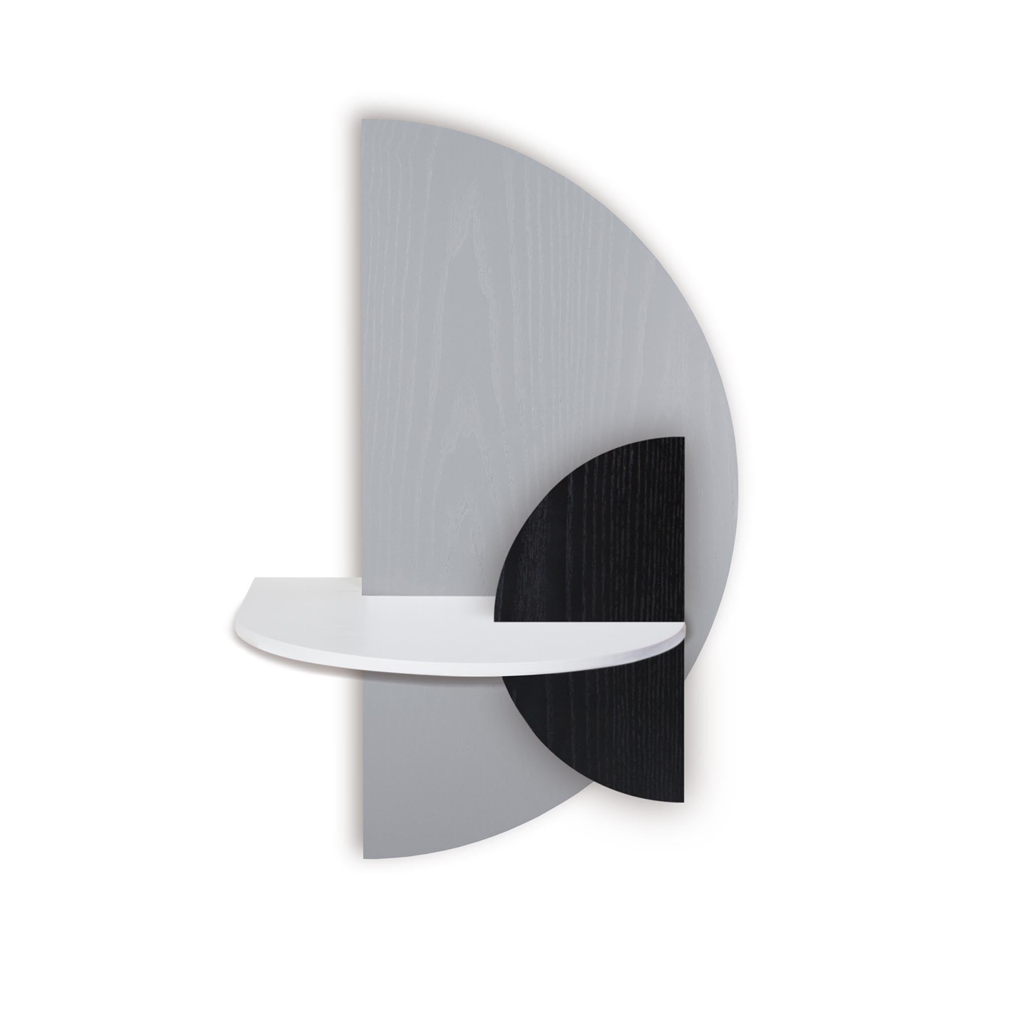 Alba Floating Nightstand · Grey semicircle