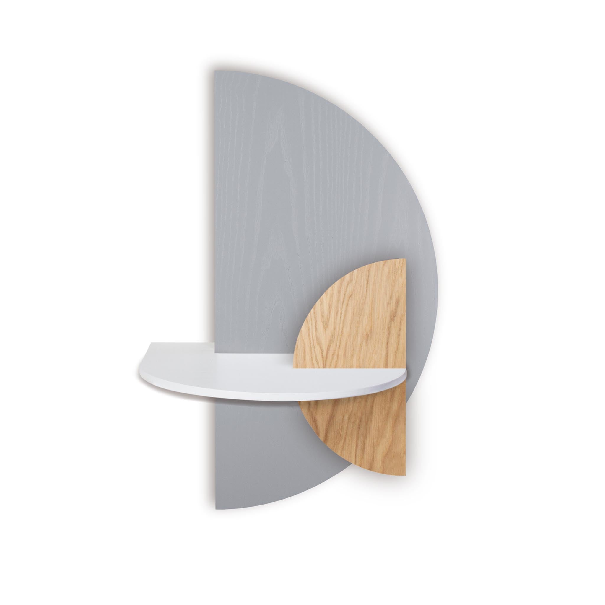 Alba Floating Nightstand · Grey semicircle