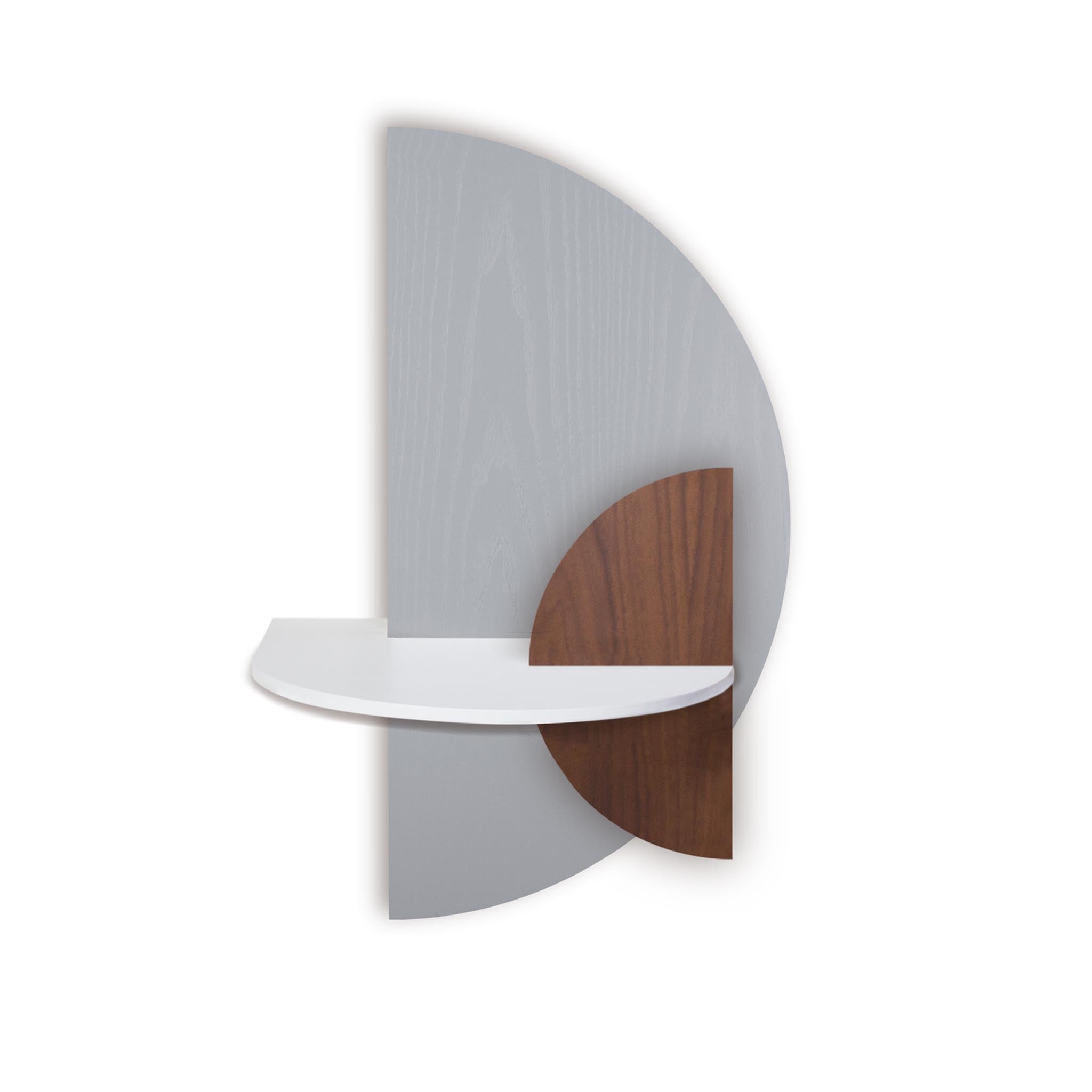 Alba Floating Nightstand · Grey semicircle