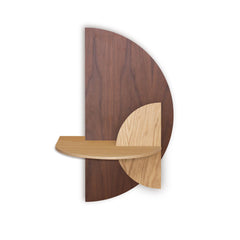 Alba Floating Nightstand DUO · Walnut semicircle