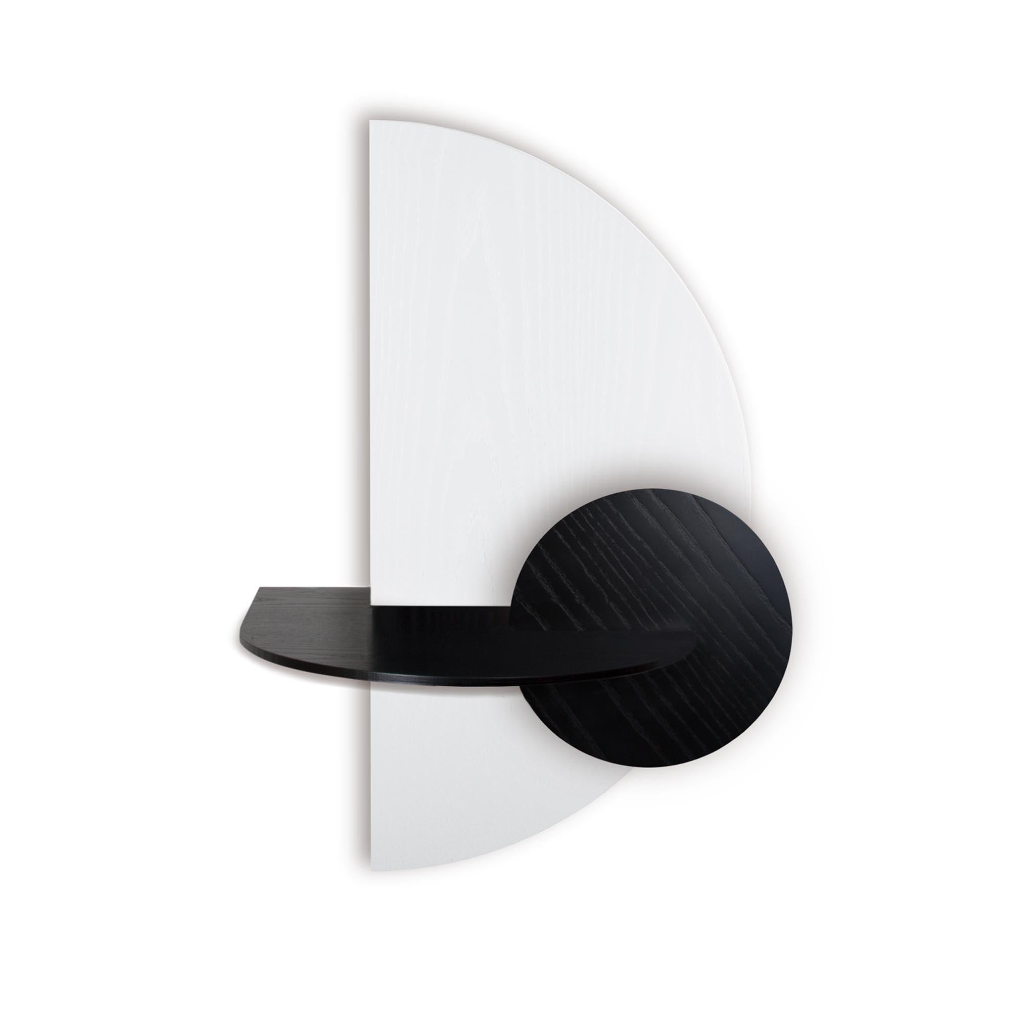 Alba Table de chevet flottante DUO · Demi-cercle blanc