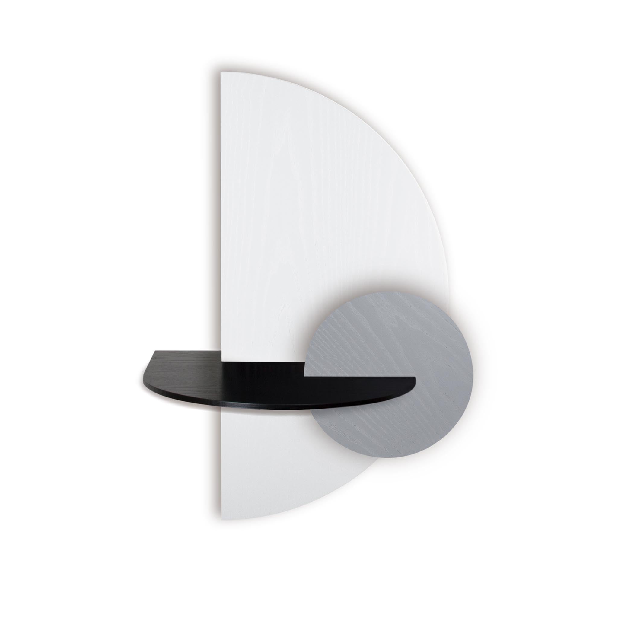 Alba Table de chevet flottante DUO · Demi-cercle blanc