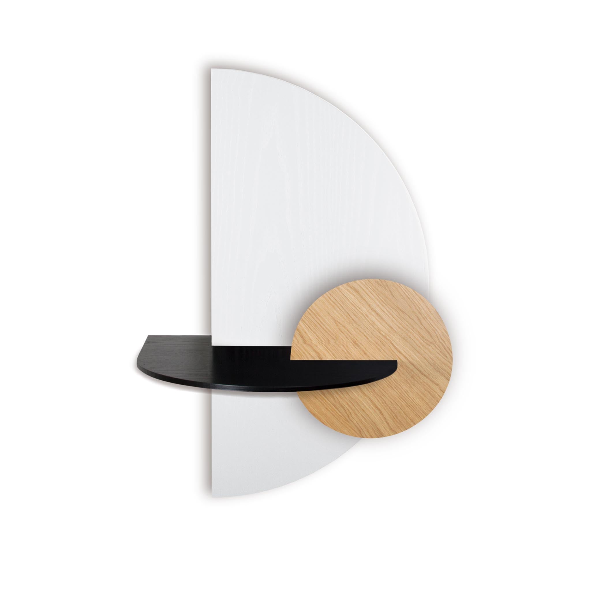 Alba Table de chevet flottante DUO · Demi-cercle blanc
