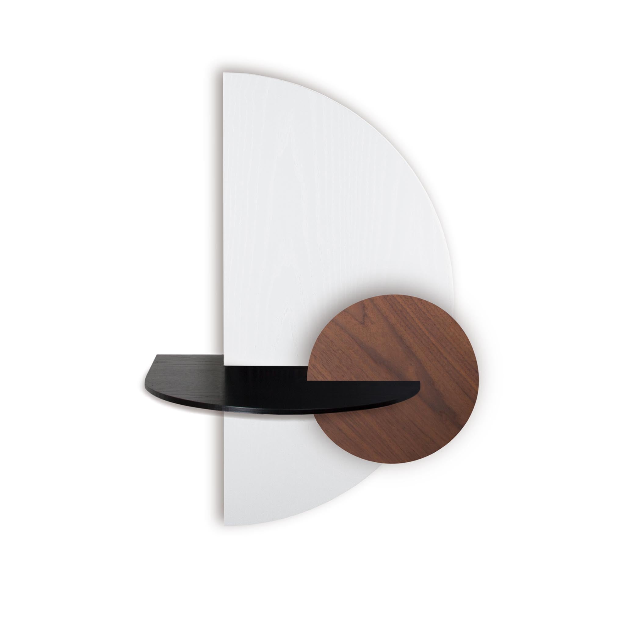 Alba Table de chevet flottante DUO · Demi-cercle blanc