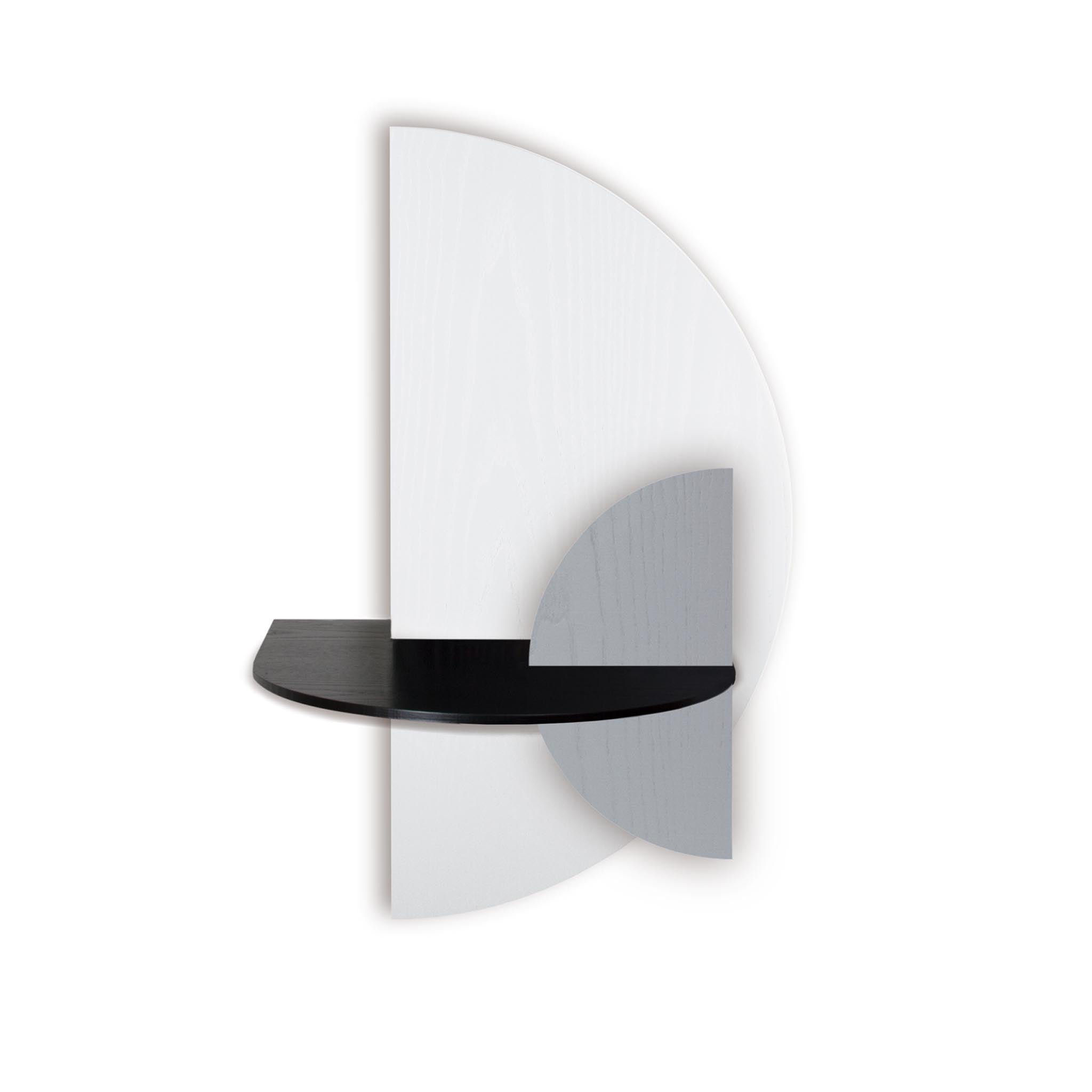 Alba Table de chevet flottante DUO · Demi-cercle blanc