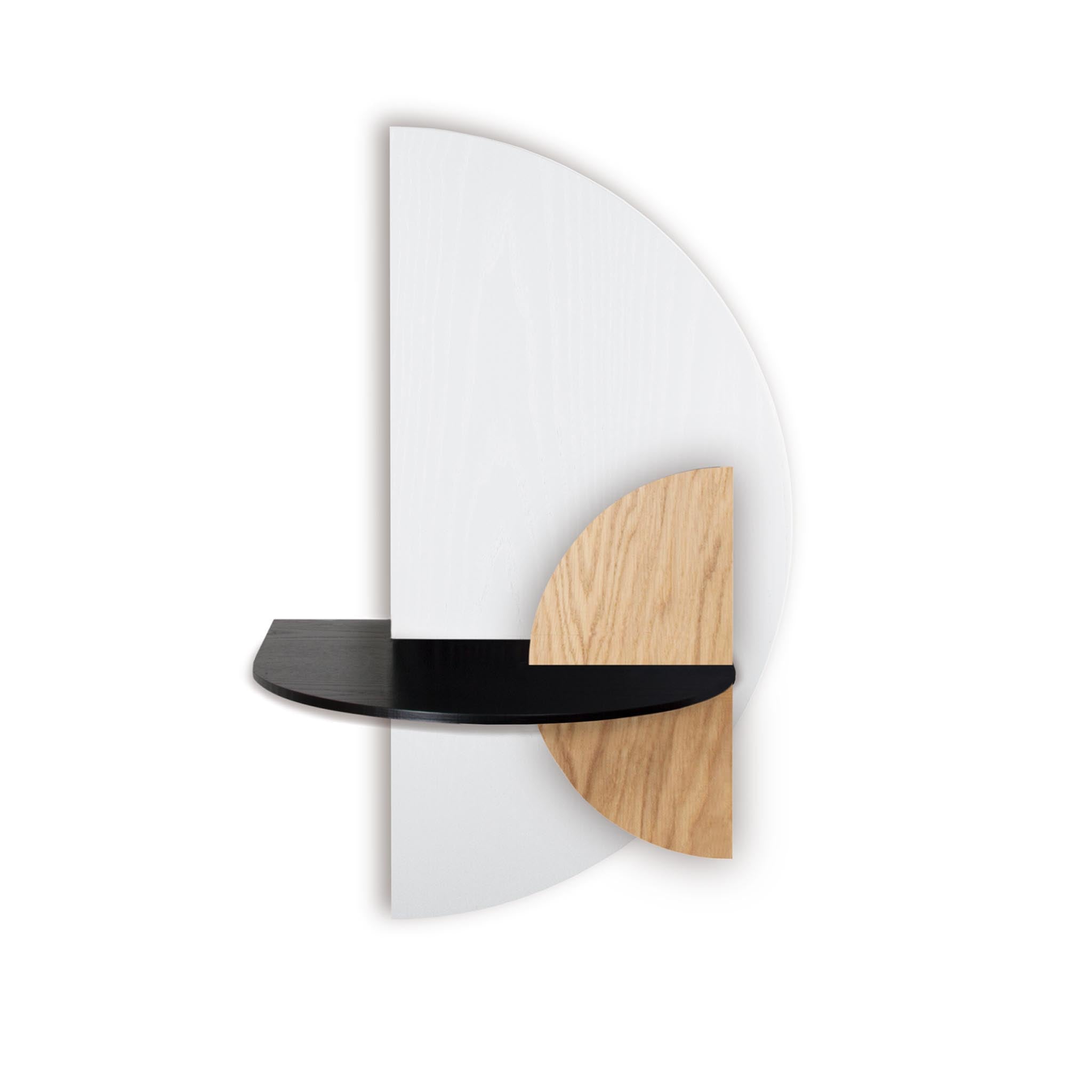 Alba Table de chevet flottante DUO · Demi-cercle blanc