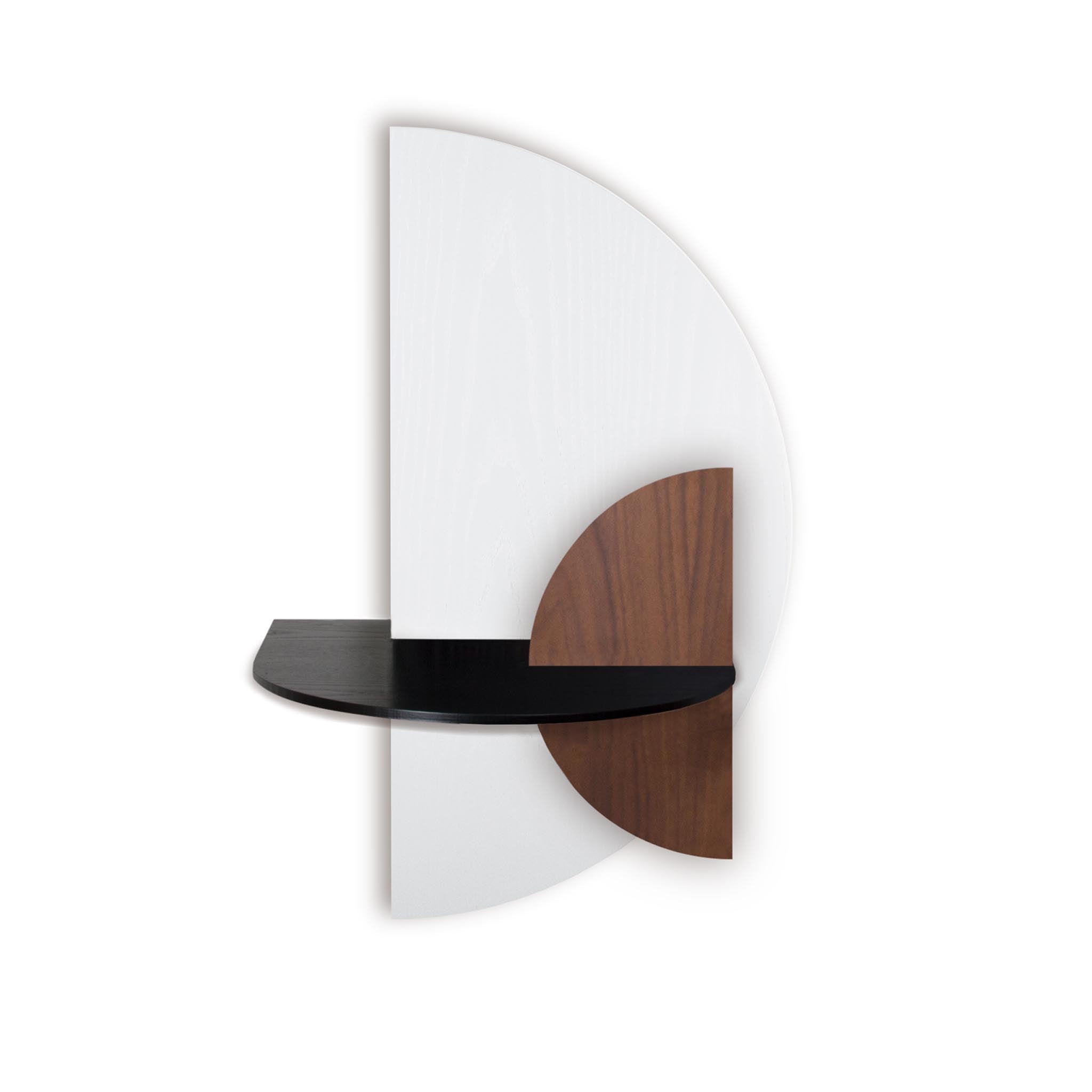 Alba Table de chevet flottante DUO · Demi-cercle blanc