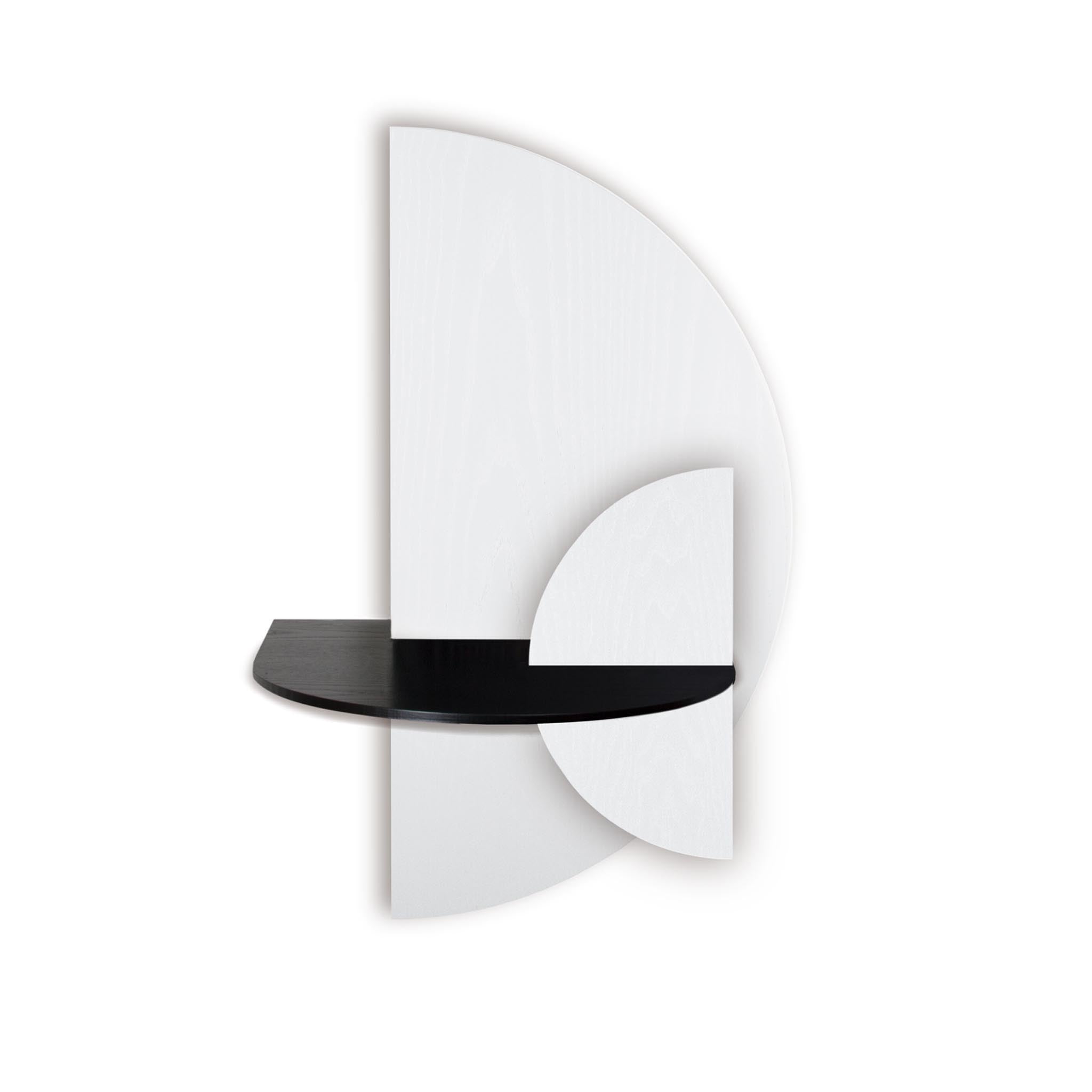 Alba Table de chevet flottante DUO · Demi-cercle blanc