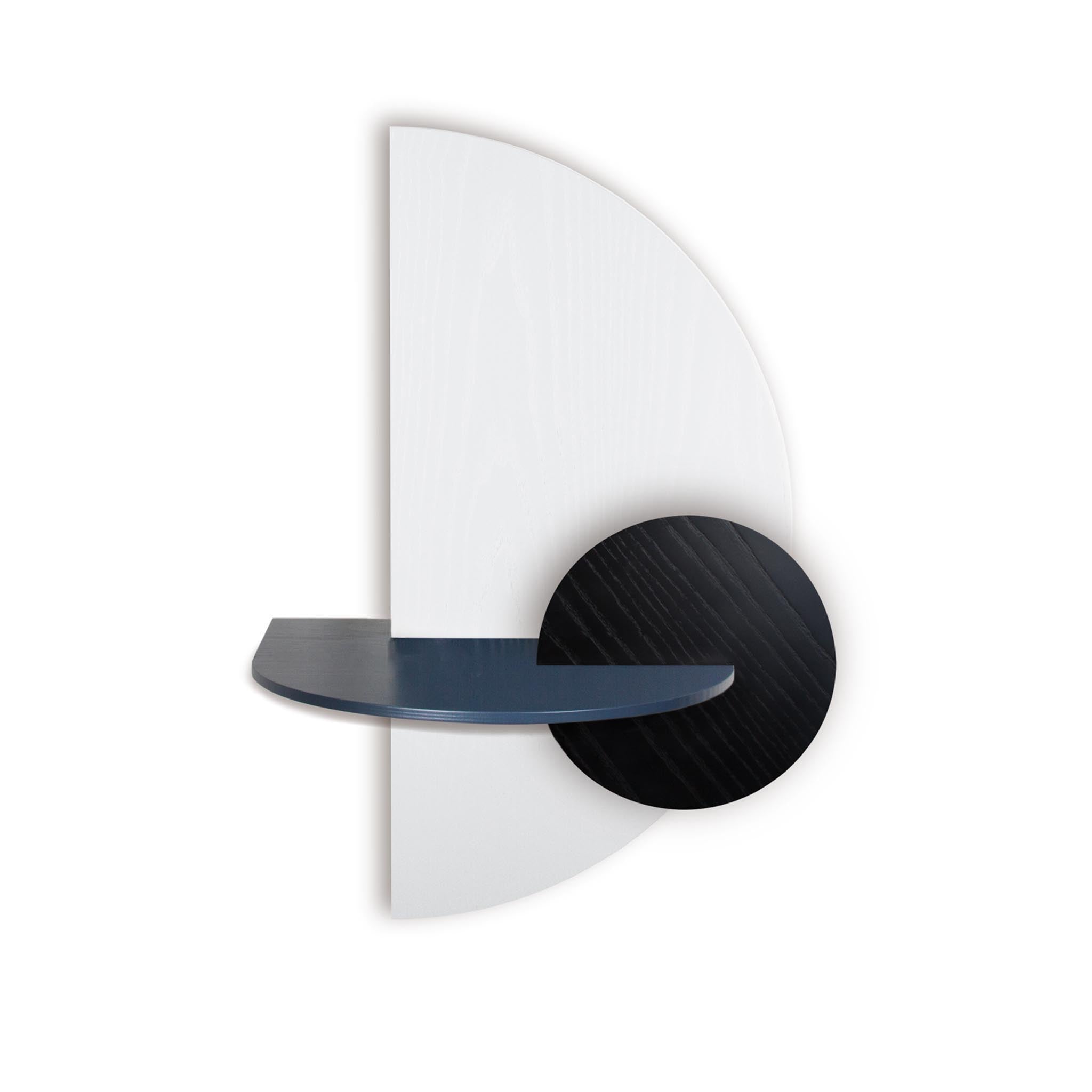 Alba Table de chevet flottante DUO · Demi-cercle blanc