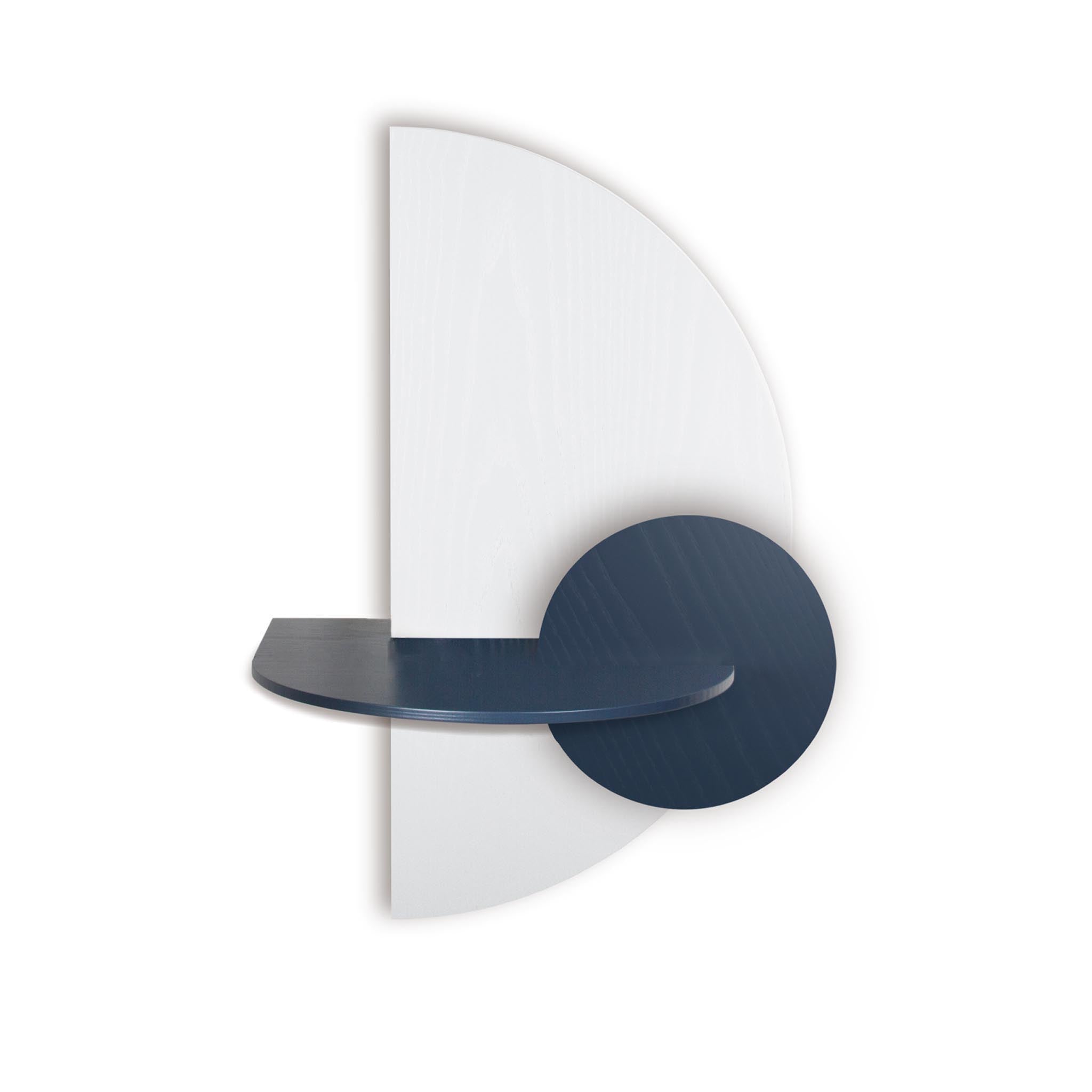 Alba Table de chevet flottante DUO · Demi-cercle blanc