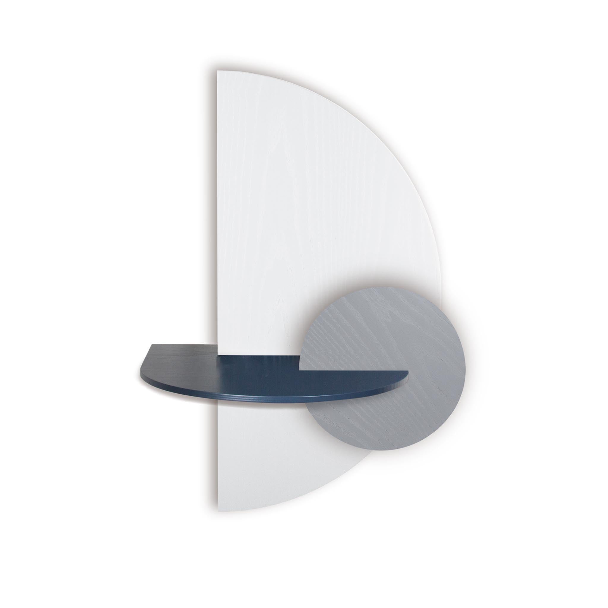 Alba Table de chevet flottante DUO · Demi-cercle blanc