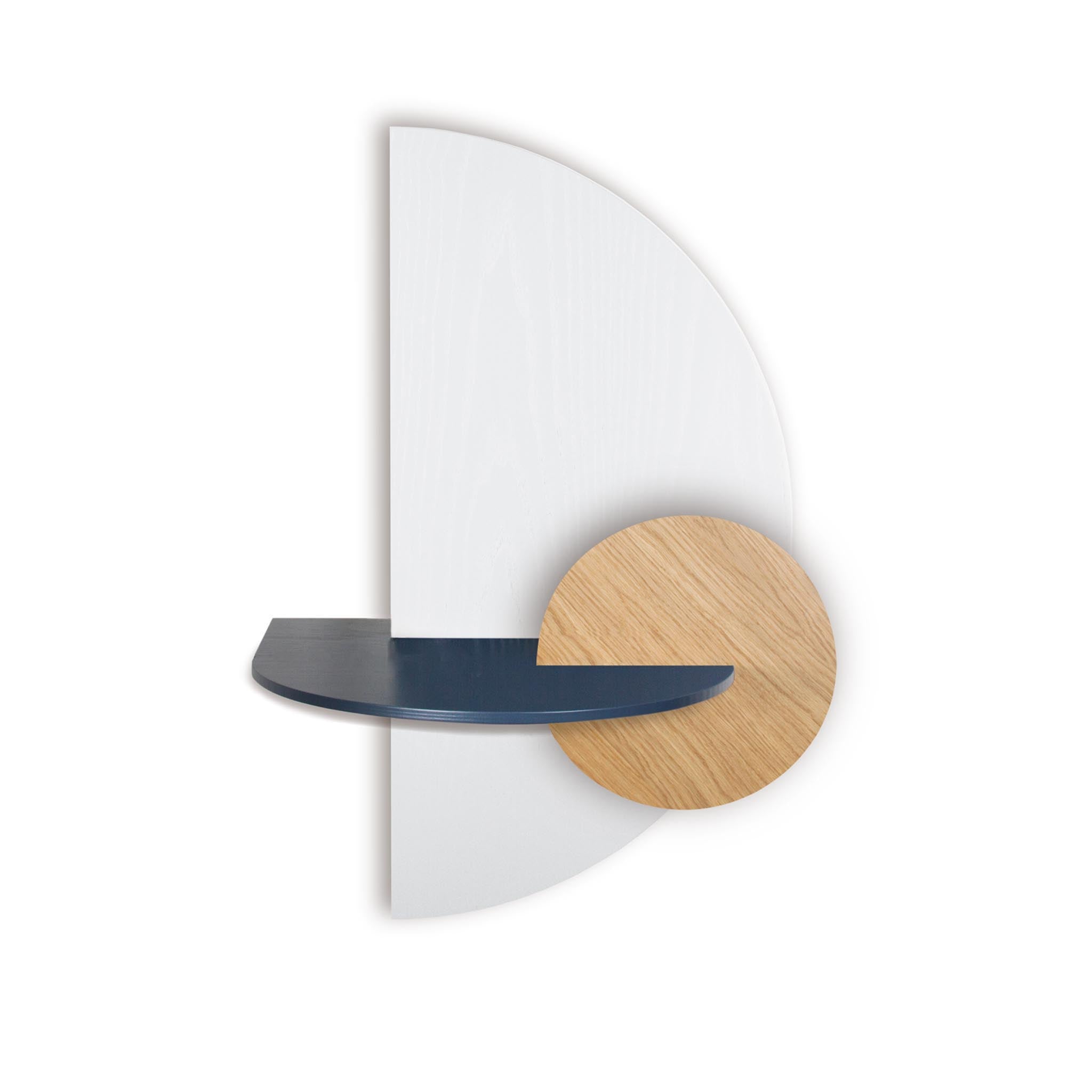 Alba Table de chevet flottante DUO · Demi-cercle blanc