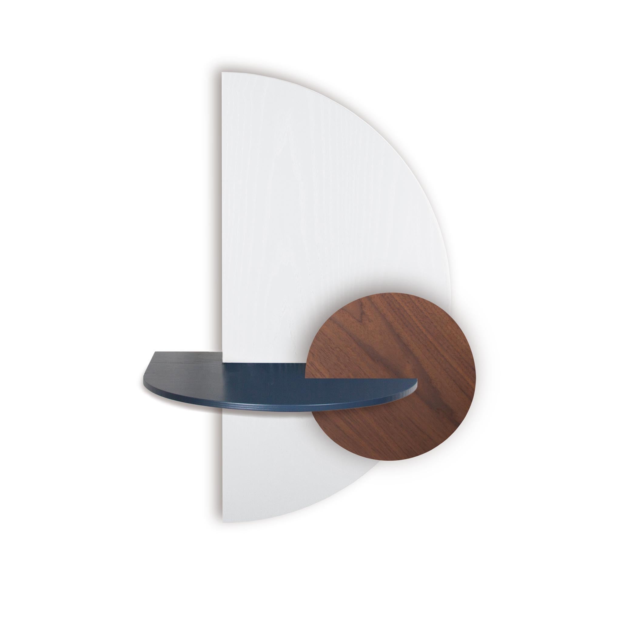 Alba Table de chevet flottante DUO · Demi-cercle blanc