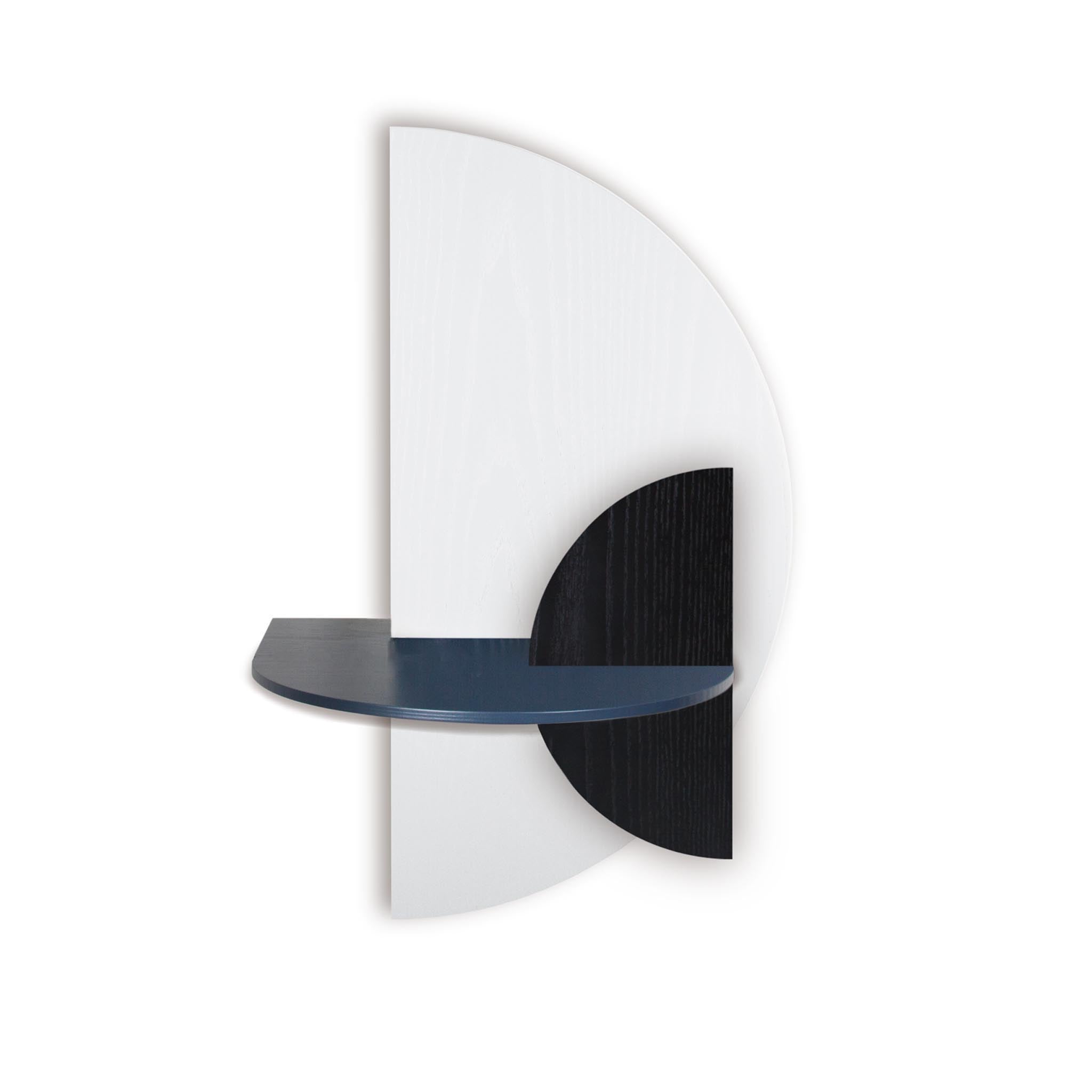 Alba Table de chevet flottante DUO · Demi-cercle blanc