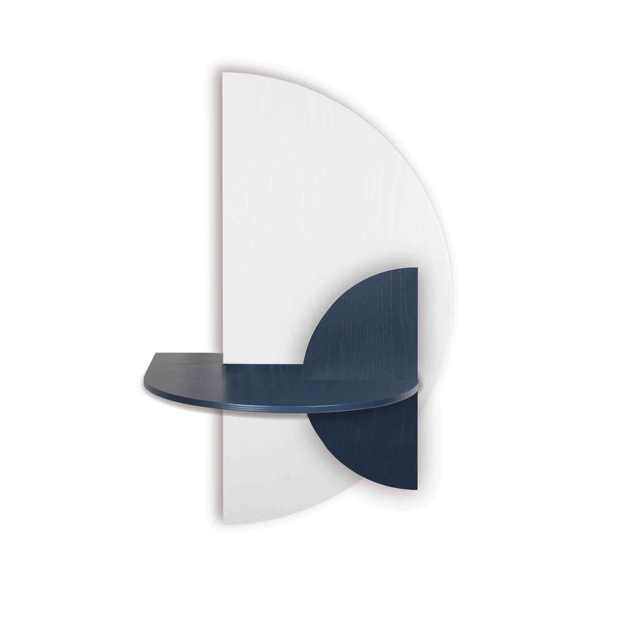 Alba Table de chevet flottante DUO · Demi-cercle blanc