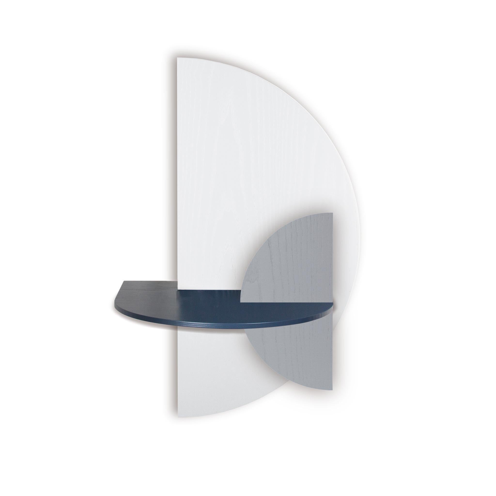 Alba Table de chevet flottante DUO · Demi-cercle blanc