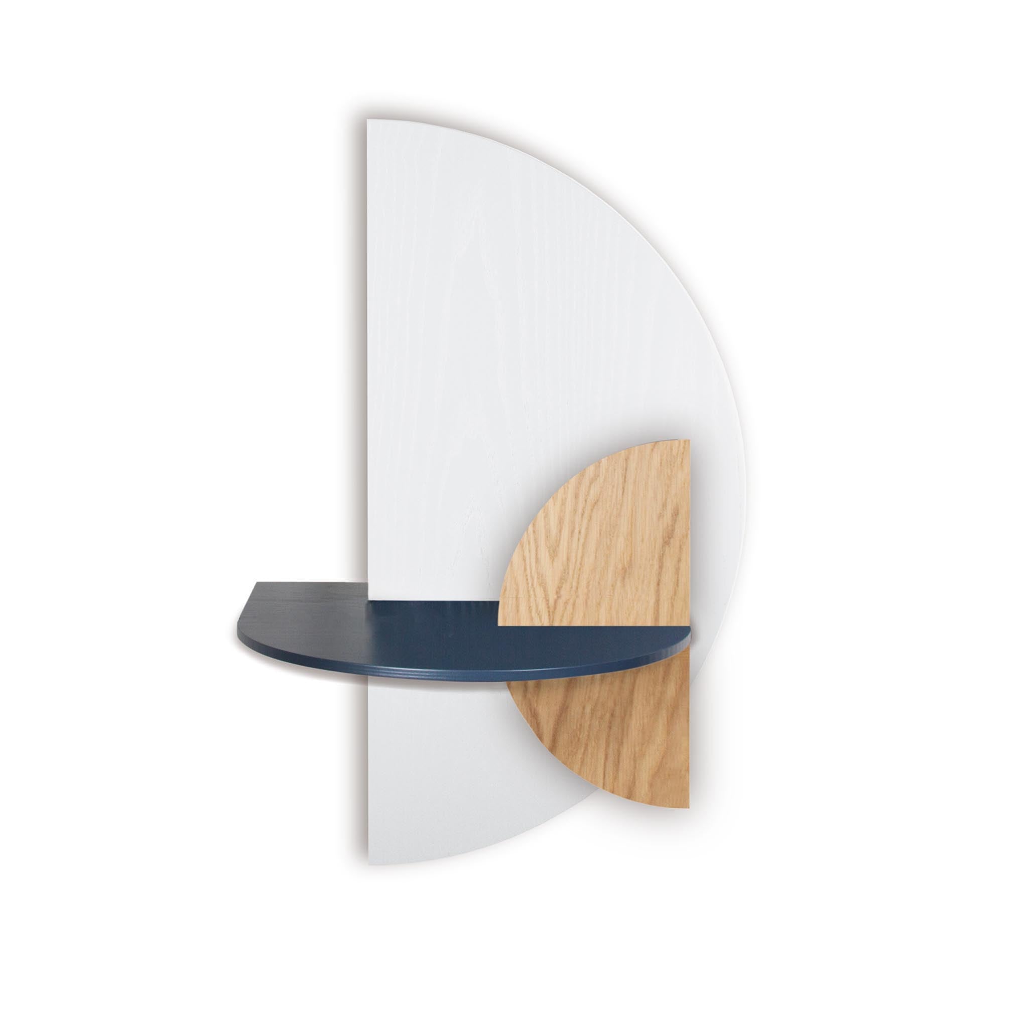 Alba Table de chevet flottante DUO · Demi-cercle blanc