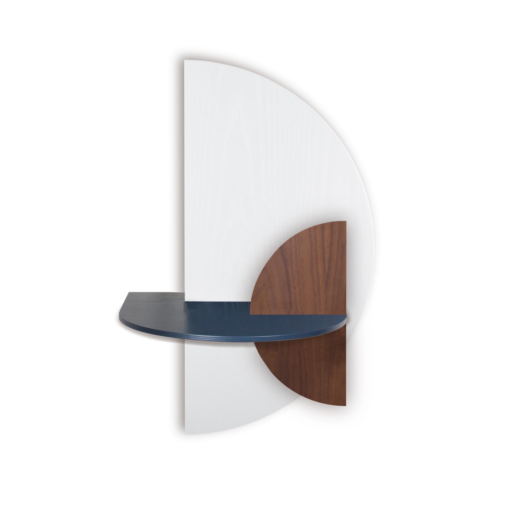 Alba Table de chevet flottante DUO · Demi-cercle blanc