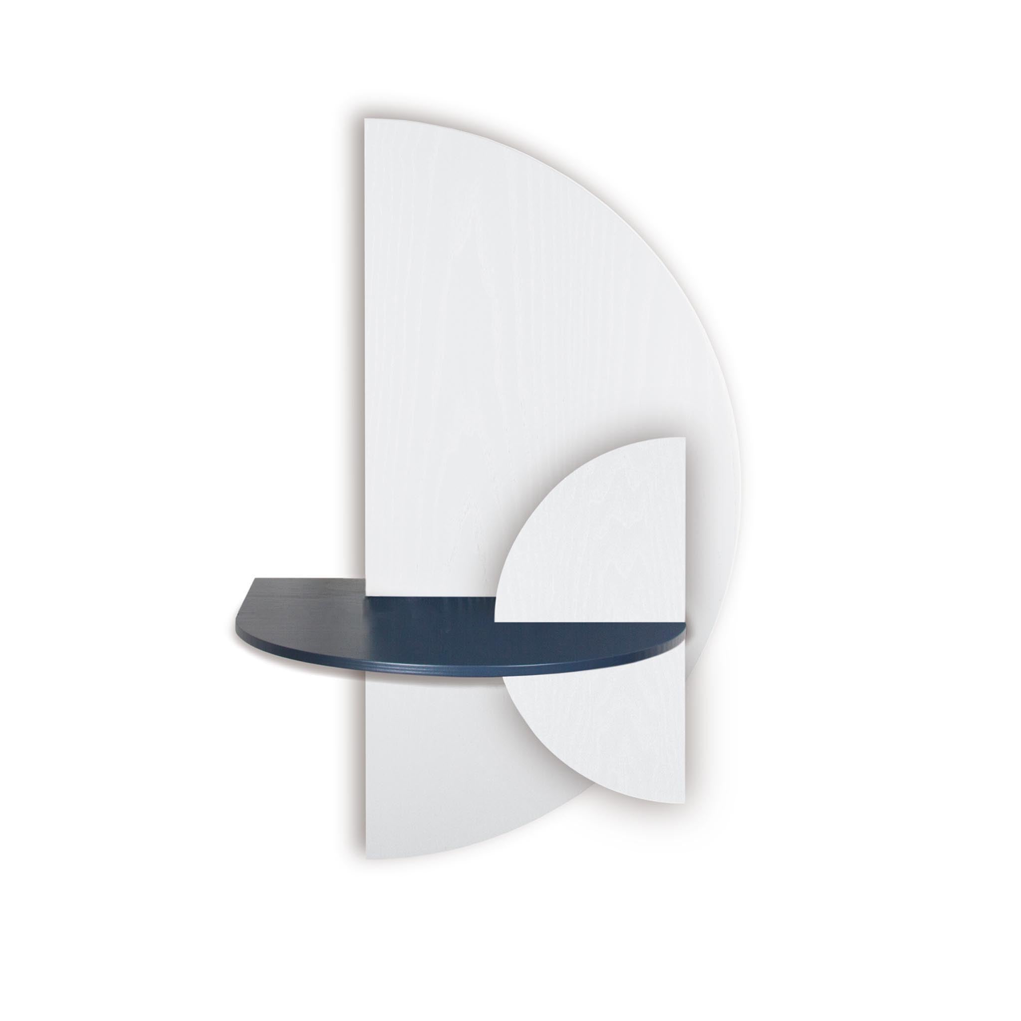 Alba Table de chevet flottante DUO · Demi-cercle blanc