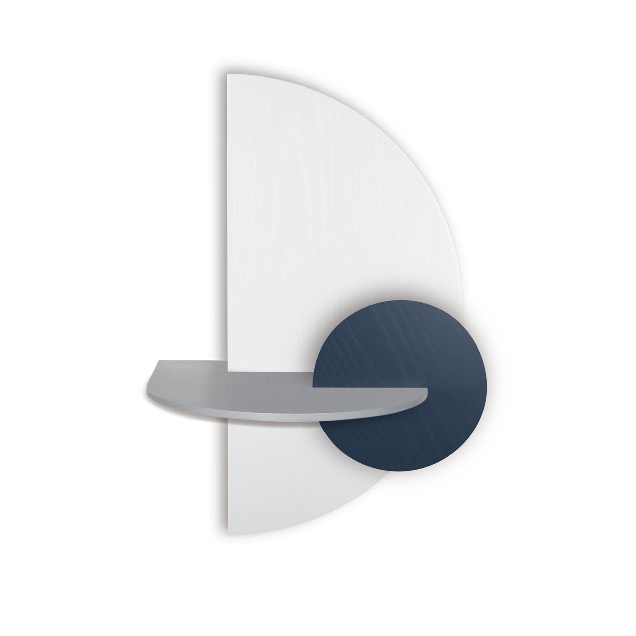 Alba Table de chevet flottante DUO · Demi-cercle blanc