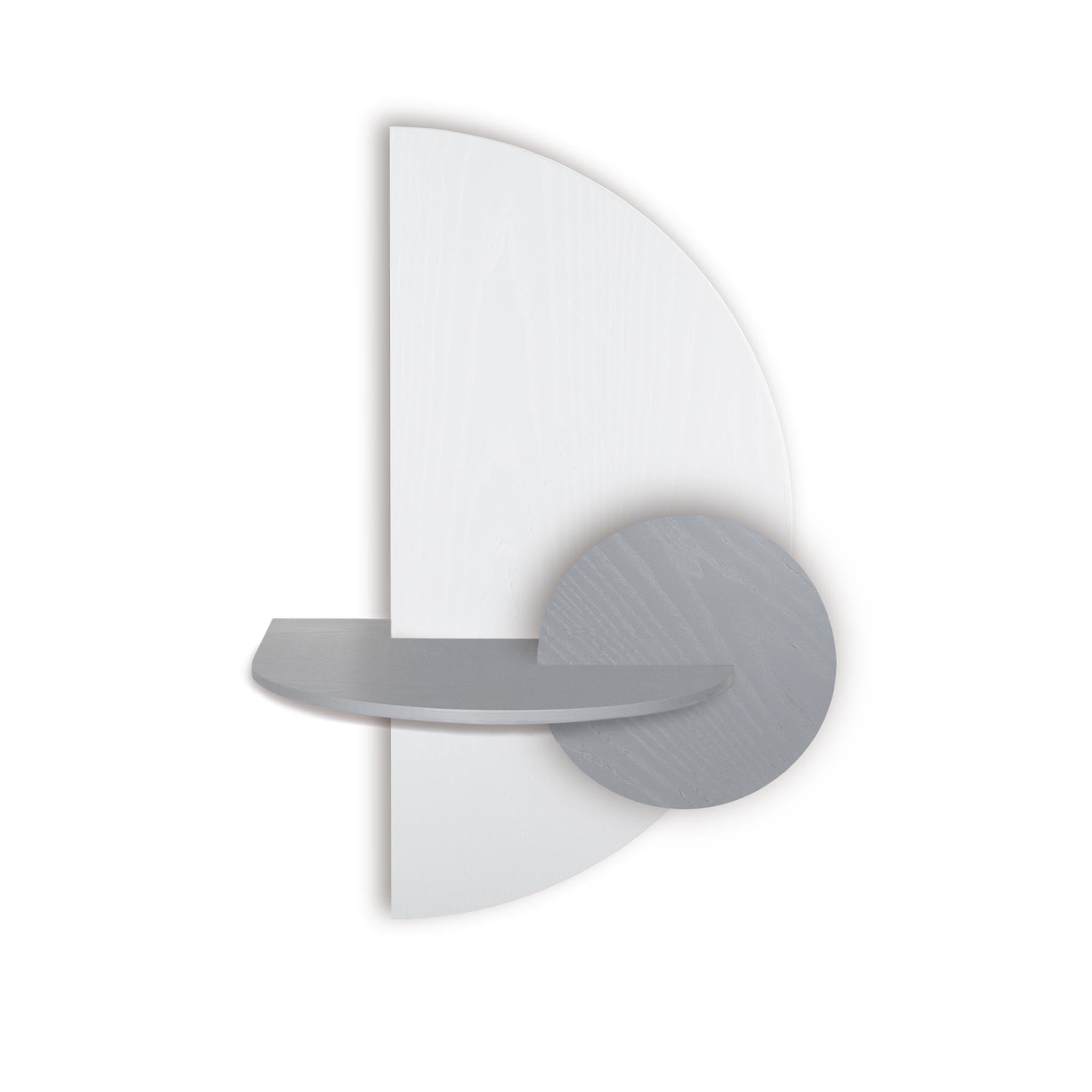 Alba Table de chevet flottante DUO · Demi-cercle blanc