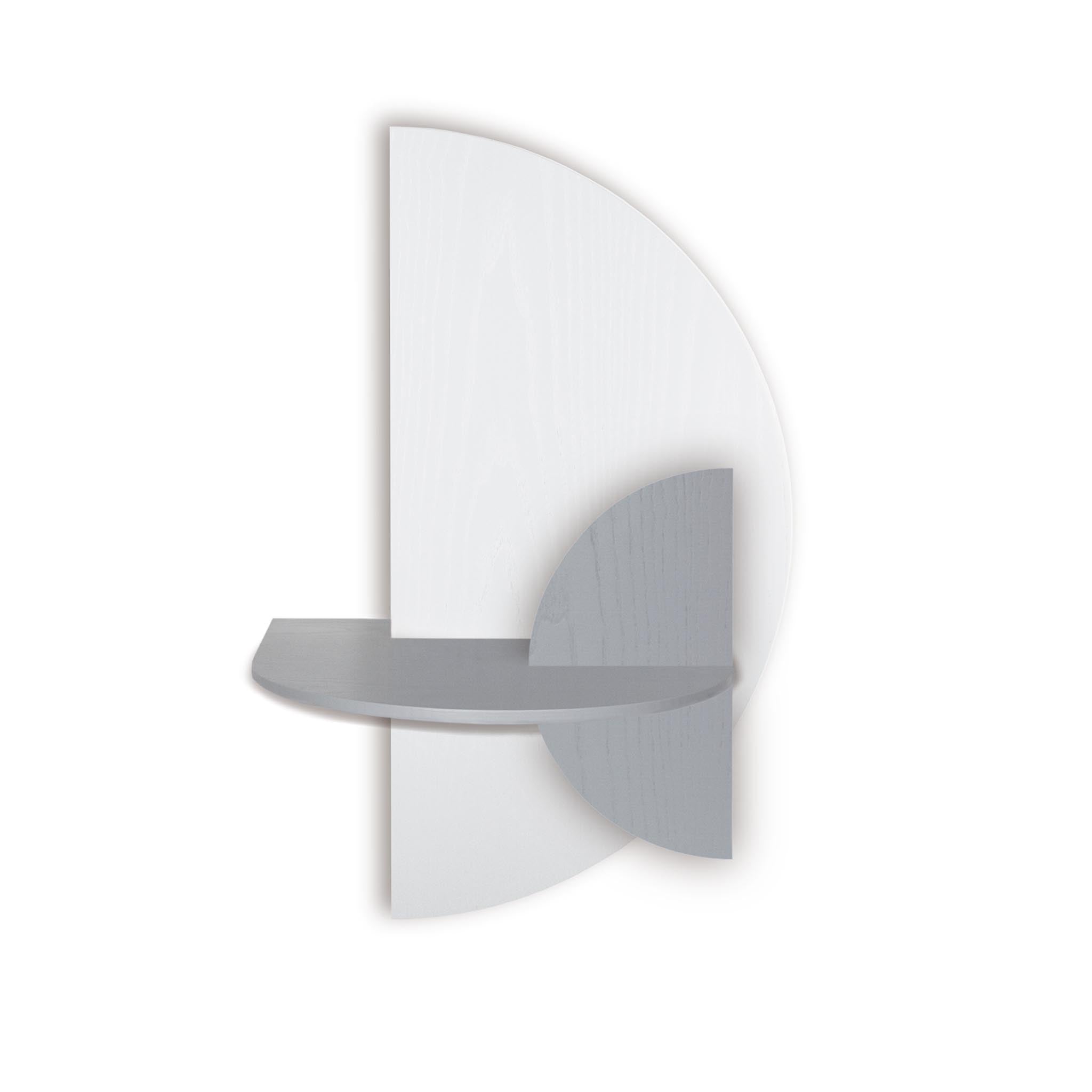 Alba Table de chevet flottante DUO · Demi-cercle blanc