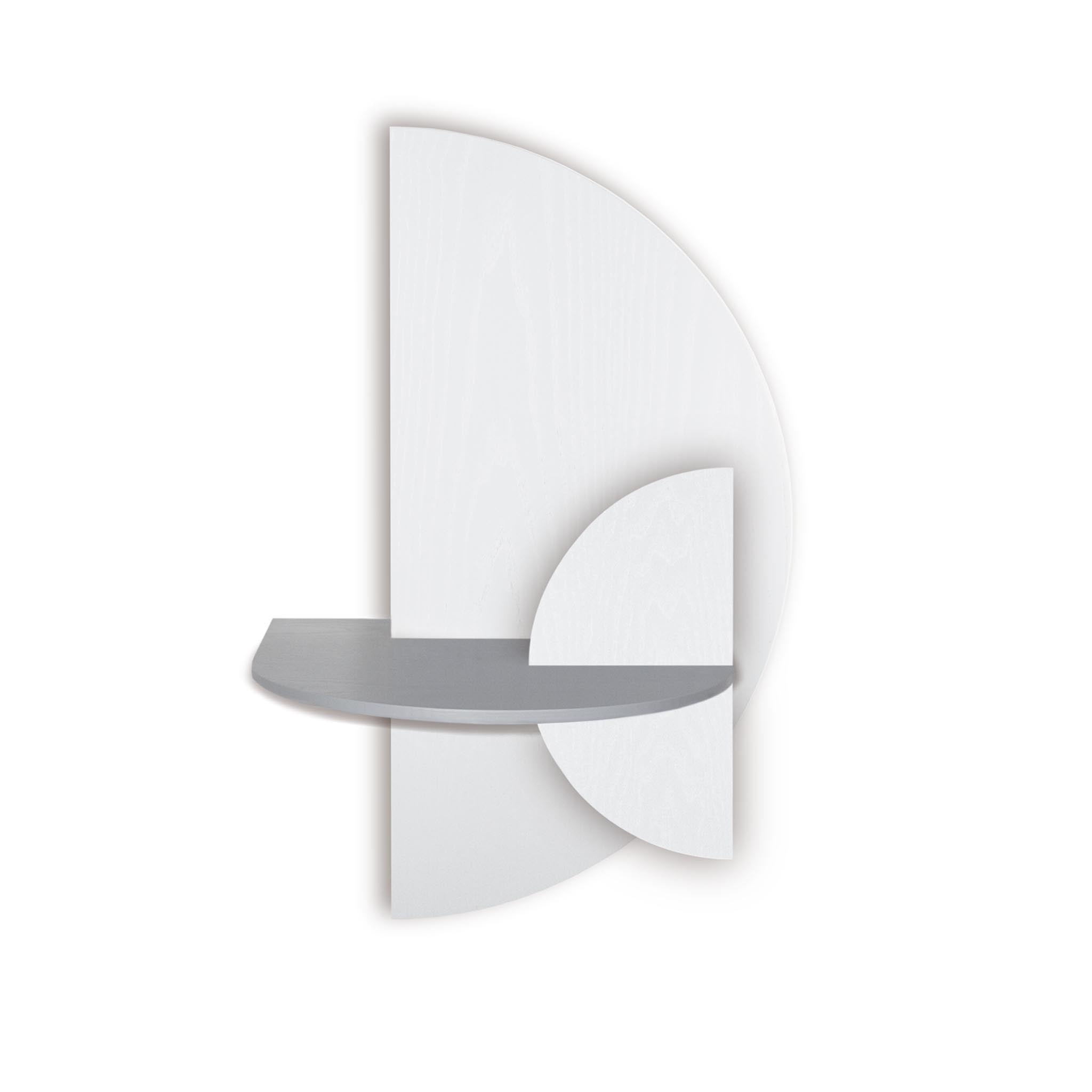 Alba Table de chevet flottante DUO · Demi-cercle blanc