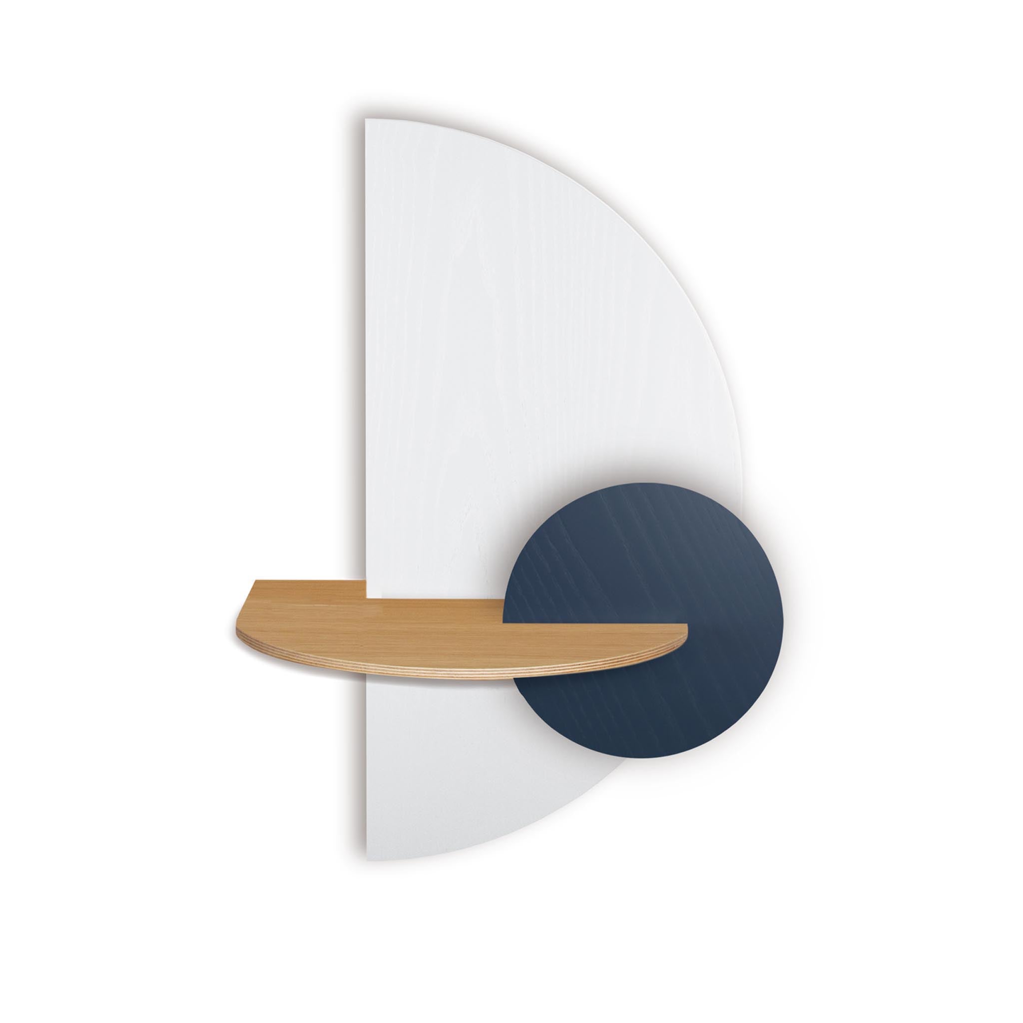 Alba Table de chevet flottante DUO · Demi-cercle blanc