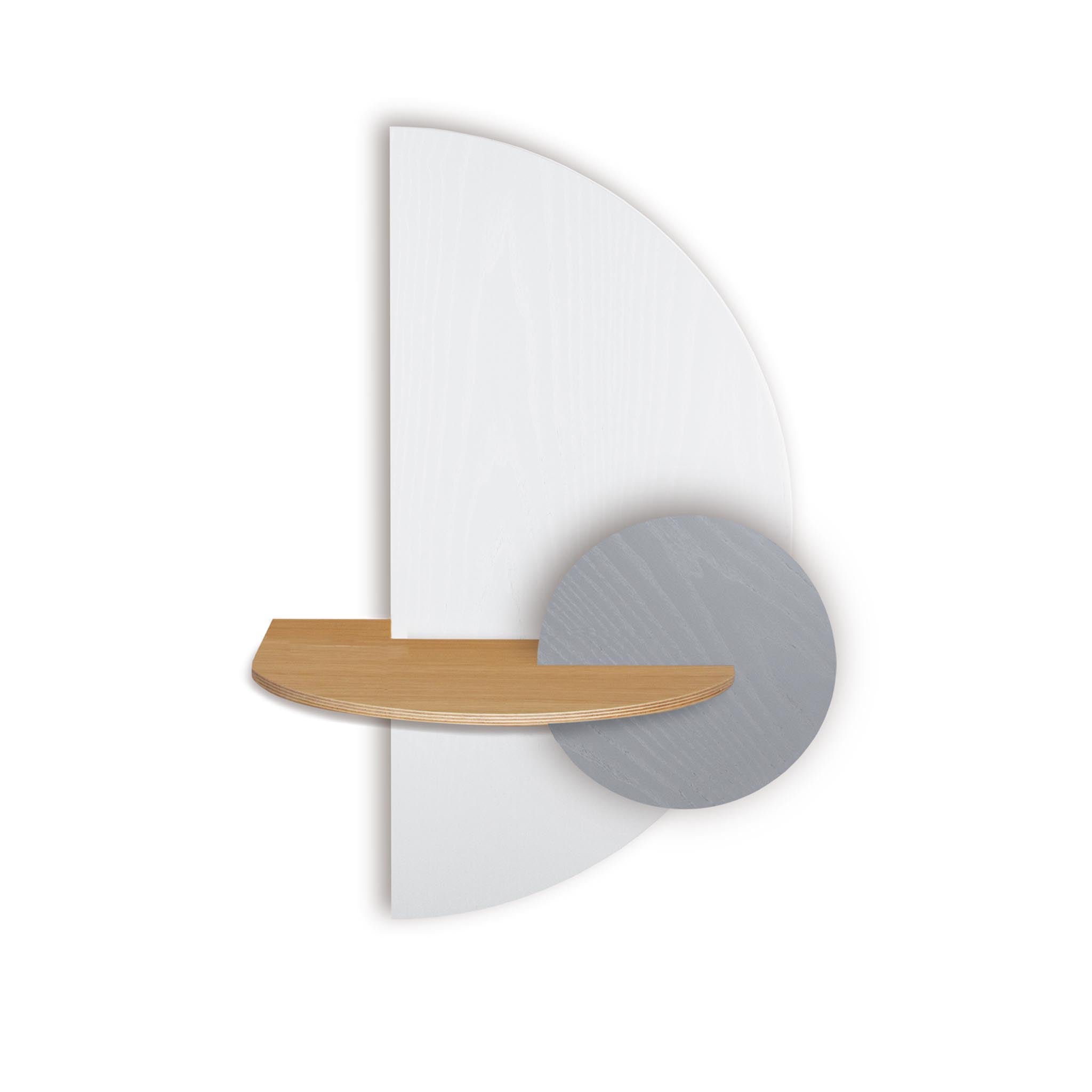 Alba Table de chevet flottante DUO · Demi-cercle blanc