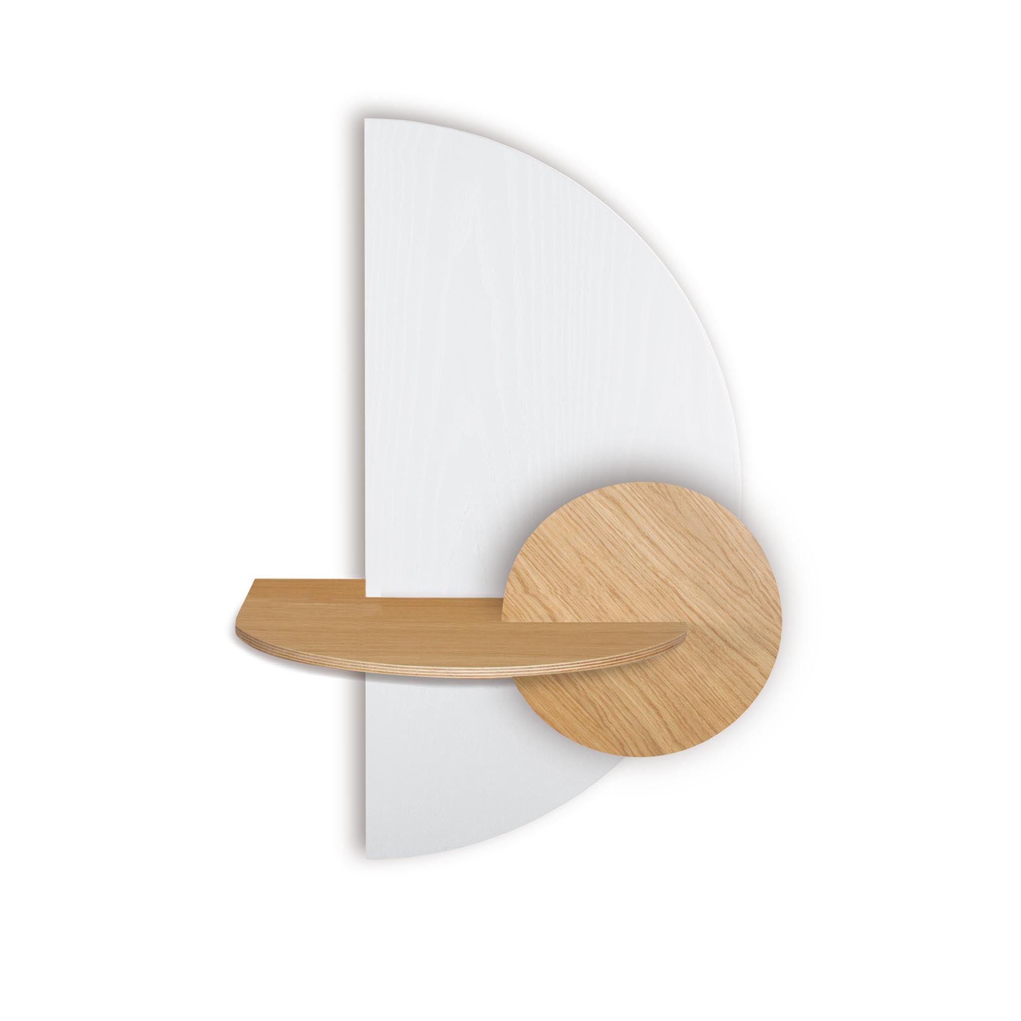 Alba Table de chevet flottante DUO · Demi-cercle blanc