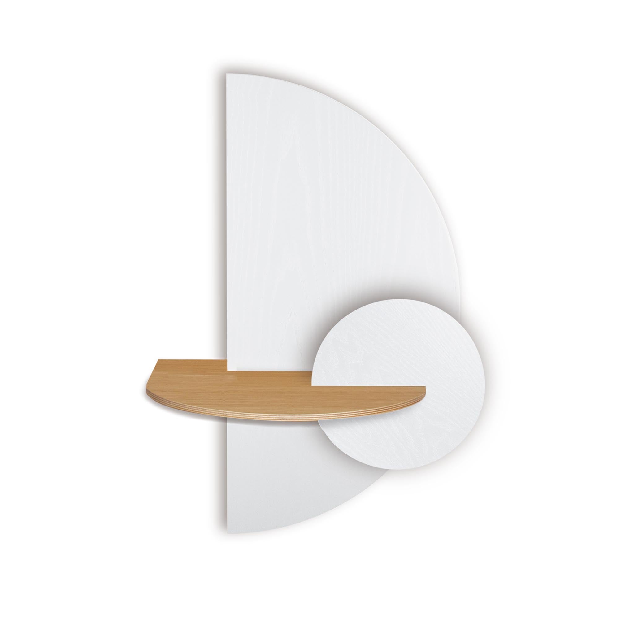 Alba Table de chevet flottante DUO · Demi-cercle blanc