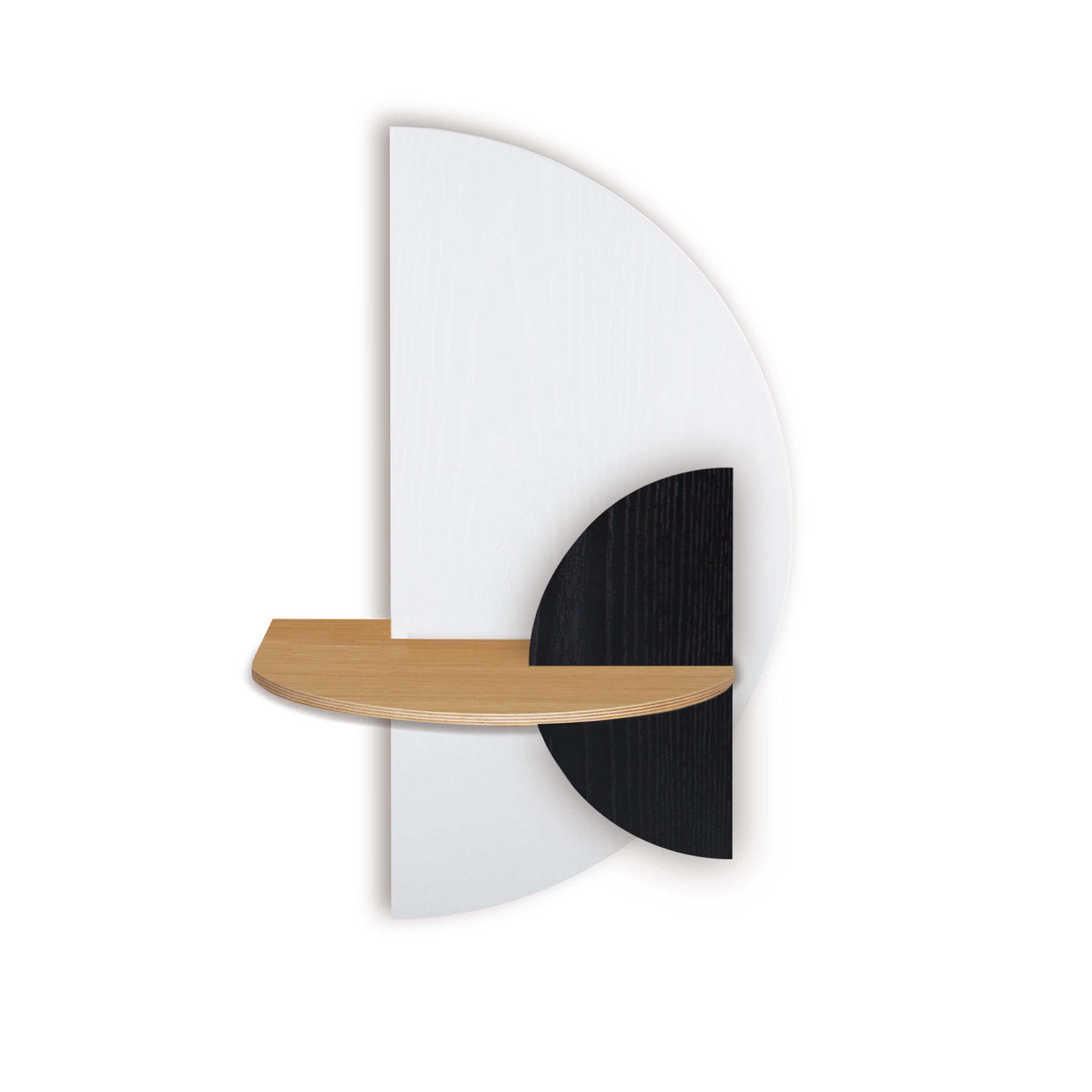 Alba Table de chevet flottante DUO · Demi-cercle blanc