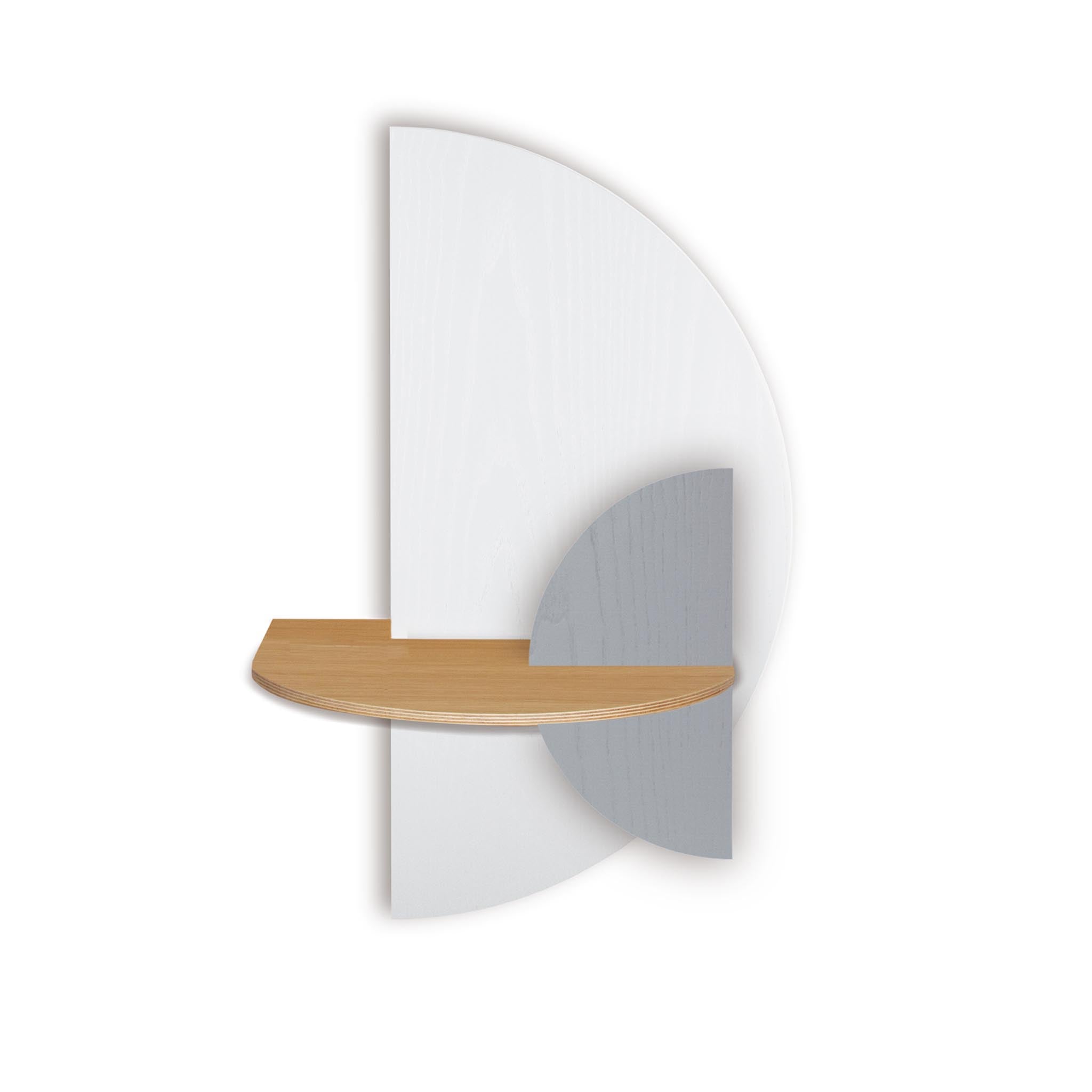 Alba Table de chevet flottante DUO · Demi-cercle blanc